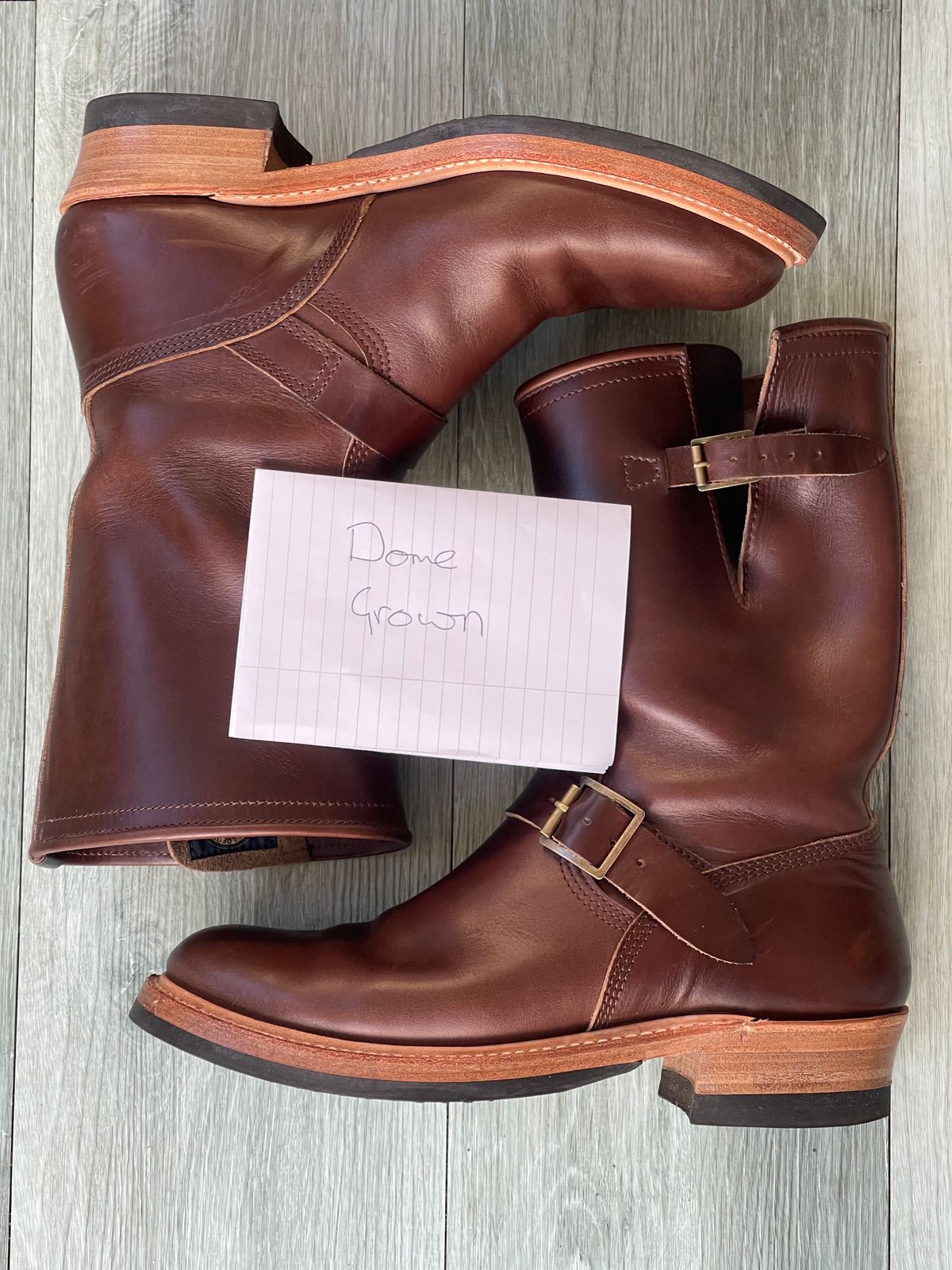 Photo by elliottjhill on November 3, 2023 of the John Lofgren Wabash Engineer Boots in Horween Chocolate Chromexcel.