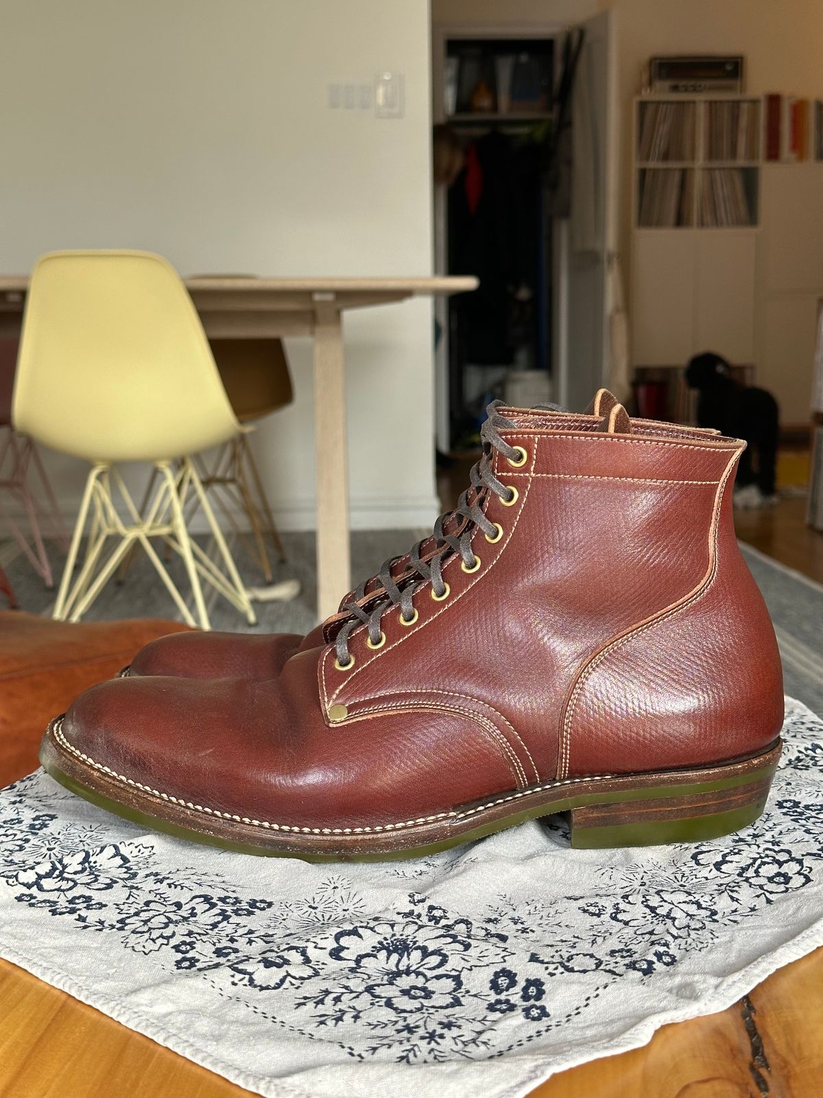 Photo by kosta on February 5, 2023 of the NF Bootmaker Milton Boot in J&FJ Baker Brown Russian Calf.