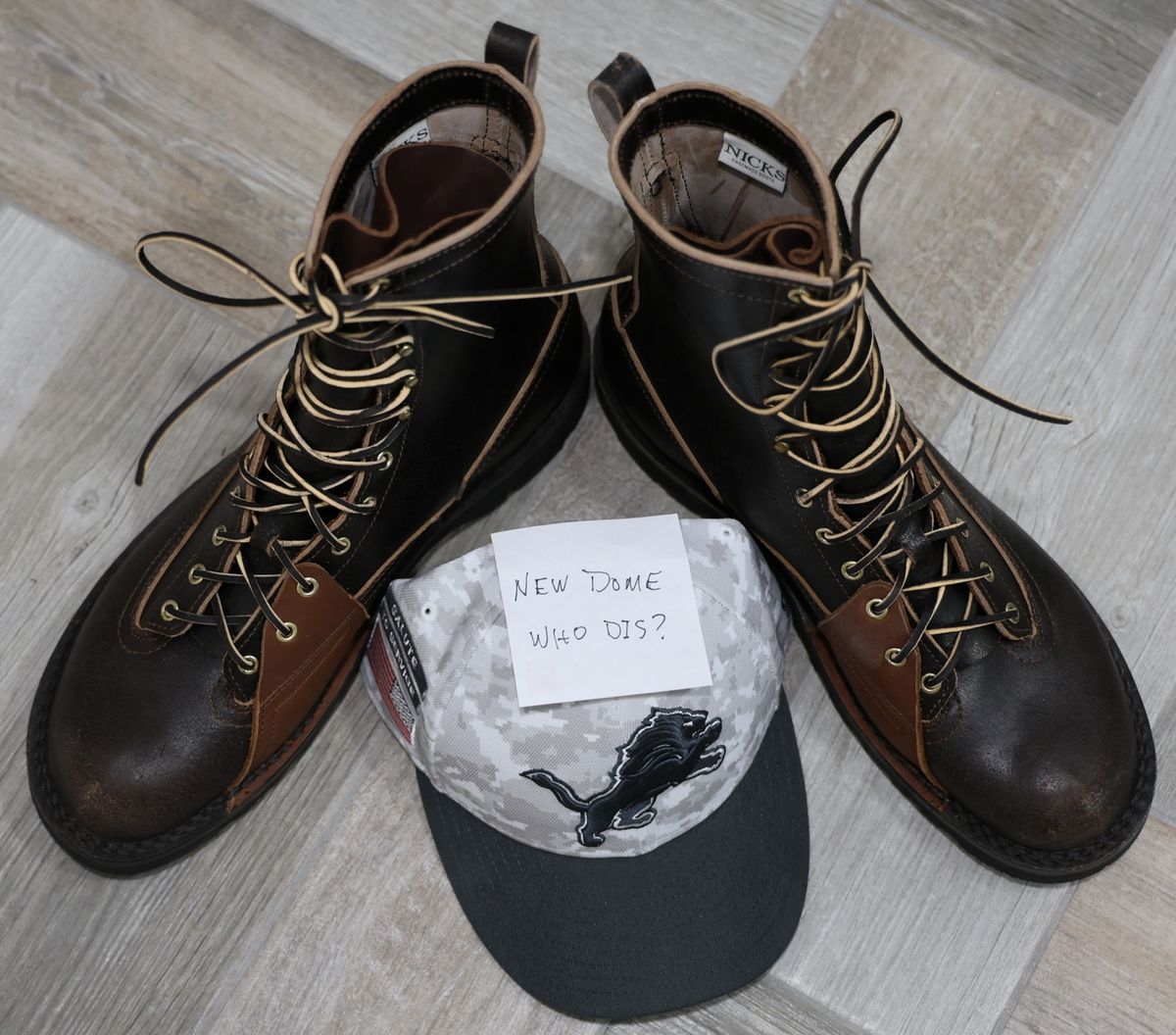 Photo by mfleeter on October 1, 2025 of the Nicks x Rose Anvil ND3 in Horween Brown Waxed Flesh.