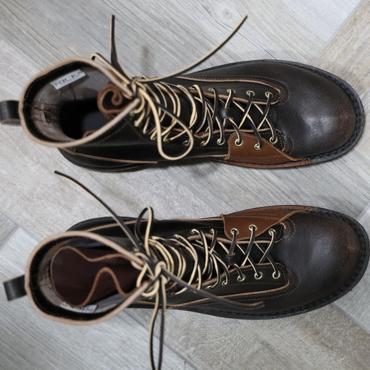 Photo by mfleeter on October 1, 2025 of the Nicks x Rose Anvil ND3 in Horween Brown Waxed Flesh.