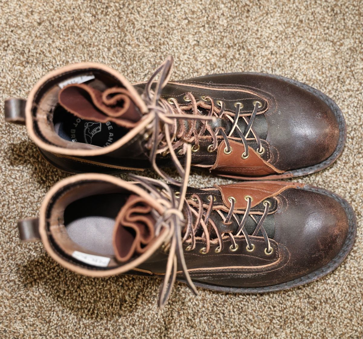 Photo by mfleeter on January 1, 2026 of the Nicks x Rose Anvil ND3 in Horween Brown Waxed Flesh.