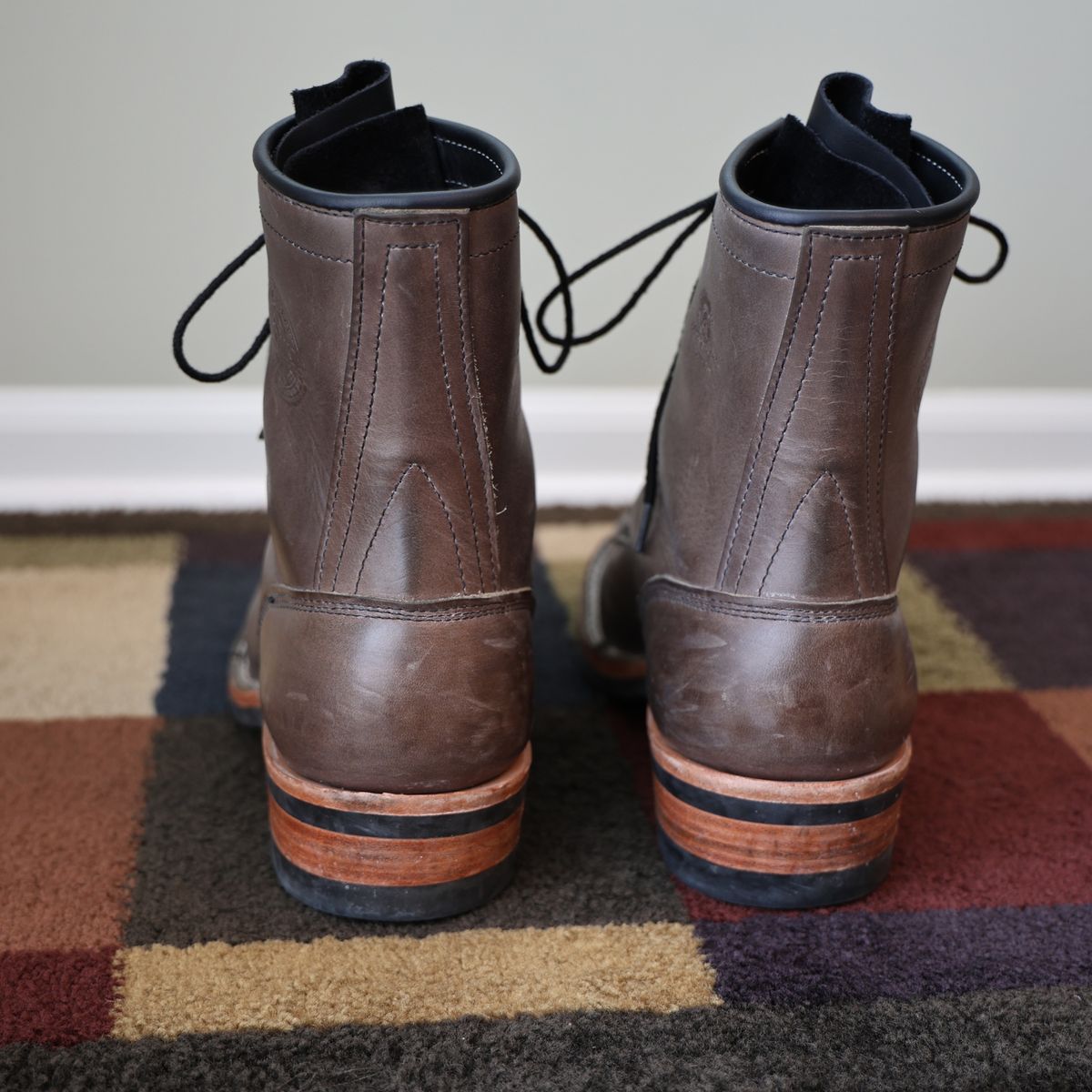 Photo by mfleeter on January 3, 2025 of the Frank's Boots Maxon in Horween Steel Predator.