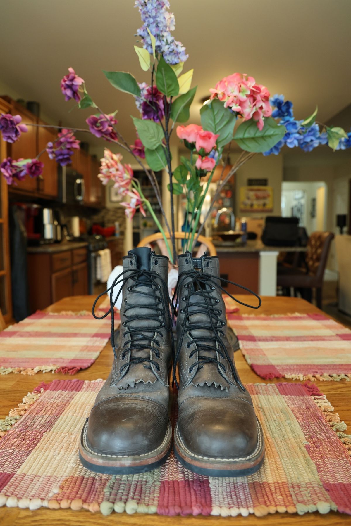 Photo by mfleeter on March 4, 2025 of the Frank's Boots Maxon in Horween Steel Predator.
