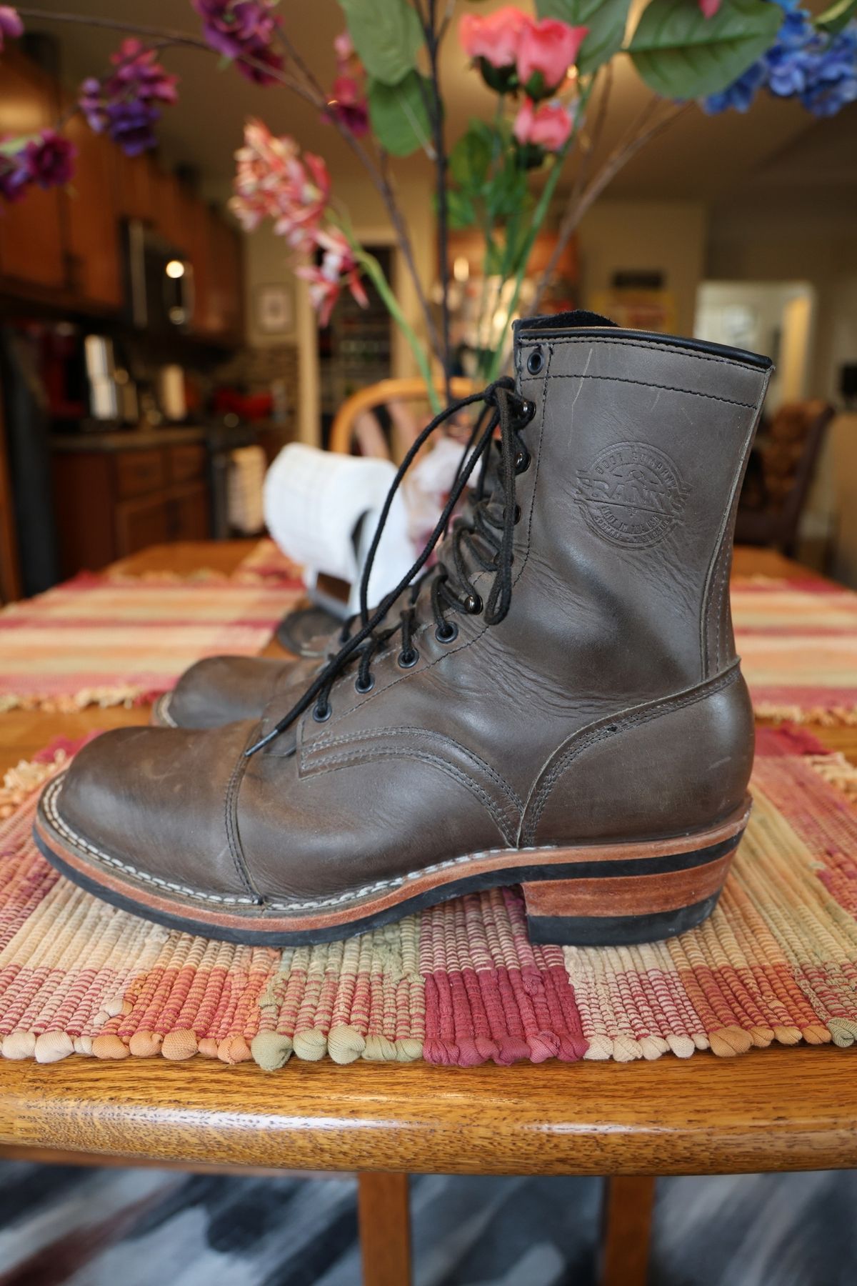Photo by mfleeter on March 4, 2025 of the Frank's Boots Maxon in Horween Steel Predator.