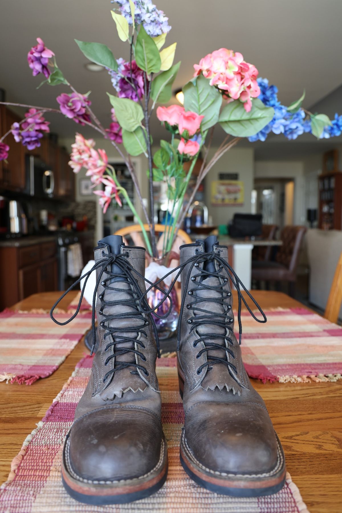 Photo by mfleeter on April 3, 2025 of the Frank's Boots Maxon in Horween Steel Predator.