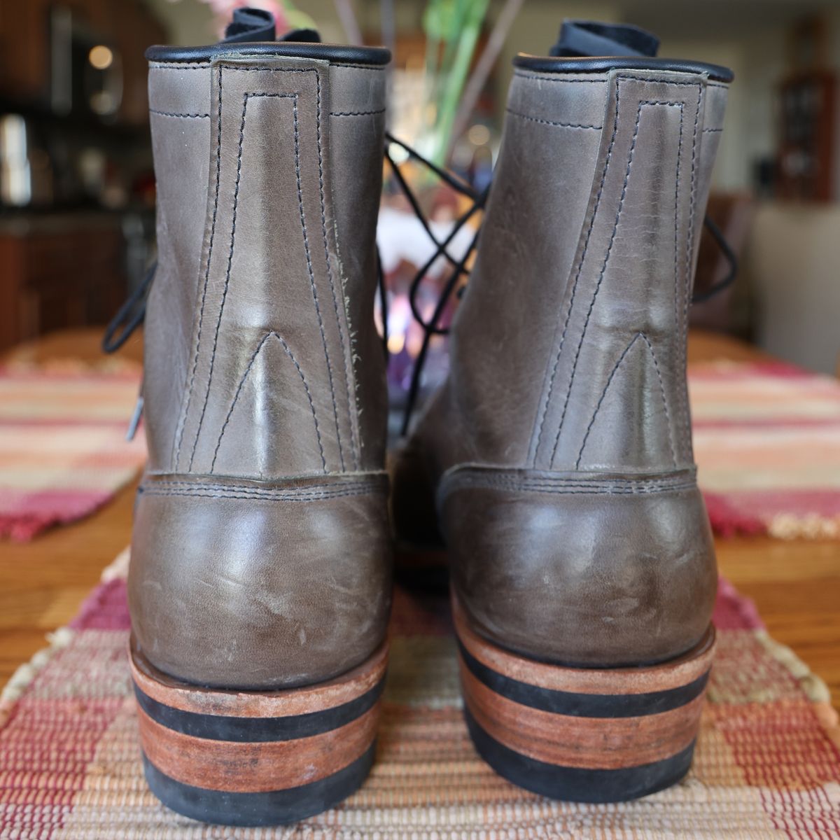 Photo by mfleeter on April 3, 2025 of the Frank's Boots Maxon in Horween Steel Predator.