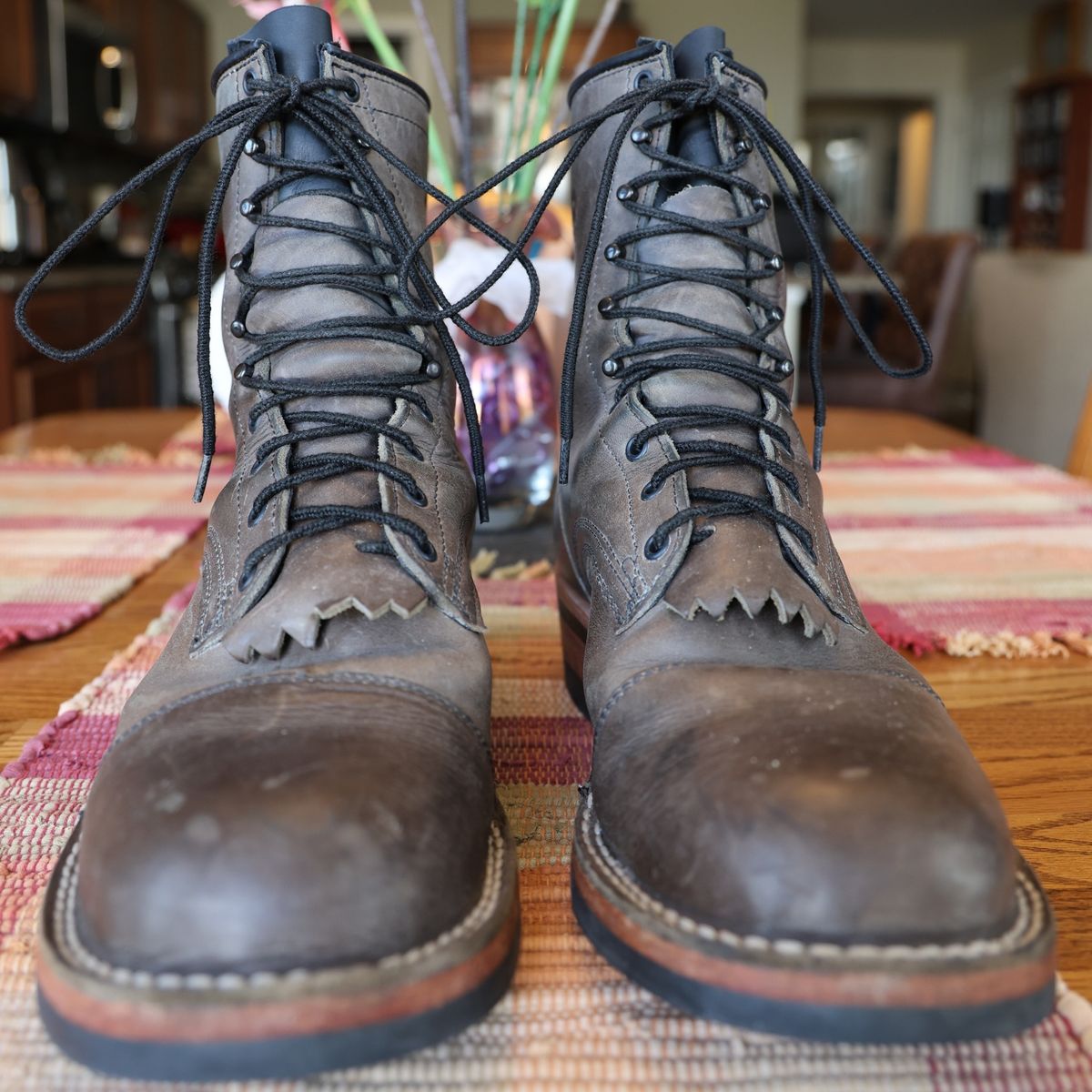 Photo by mfleeter on April 3, 2025 of the Frank's Boots Maxon in Horween Steel Predator.