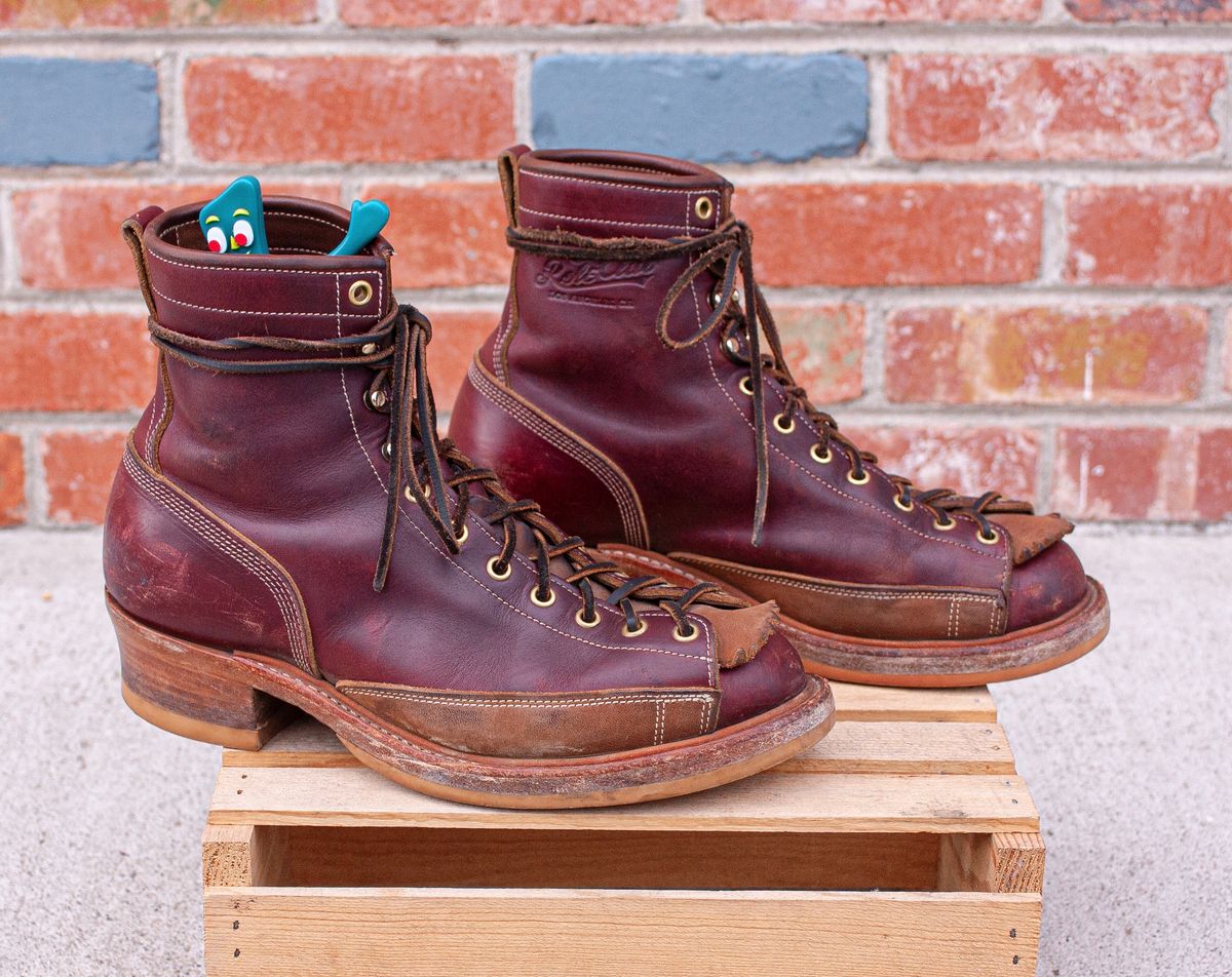Photo by BootsetDaram on April 6, 2024 of the Role Club Lace To Toe A-2 Style in Horween Color 8 Chromexcel Horsehide & Unbuffed Horsehide.