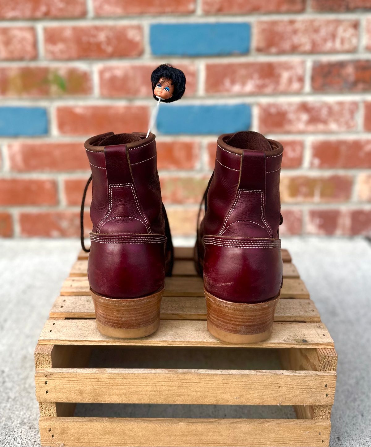 Photo by BootsetDaram on December 3, 2023 of the Role Club Lace To Toe A-2 Style in Horween Color 8 Chromexcel Horsehide & Unbuffed Horsehide.