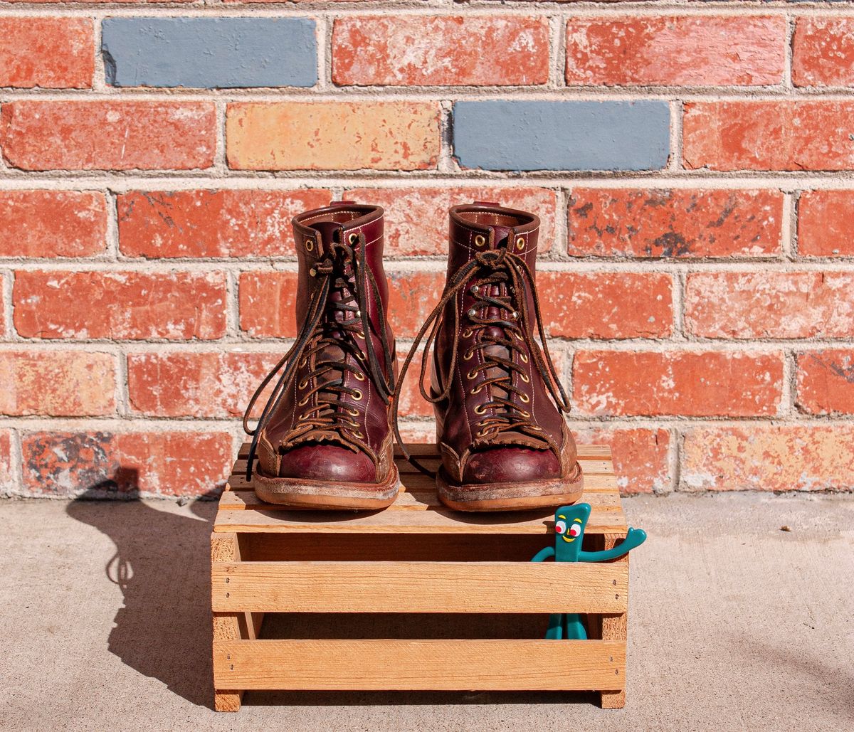 Photo by BootsetDaram on March 6, 2024 of the Role Club Lace To Toe A-2 Style in Horween Color 8 Chromexcel Horsehide & Unbuffed Horsehide.