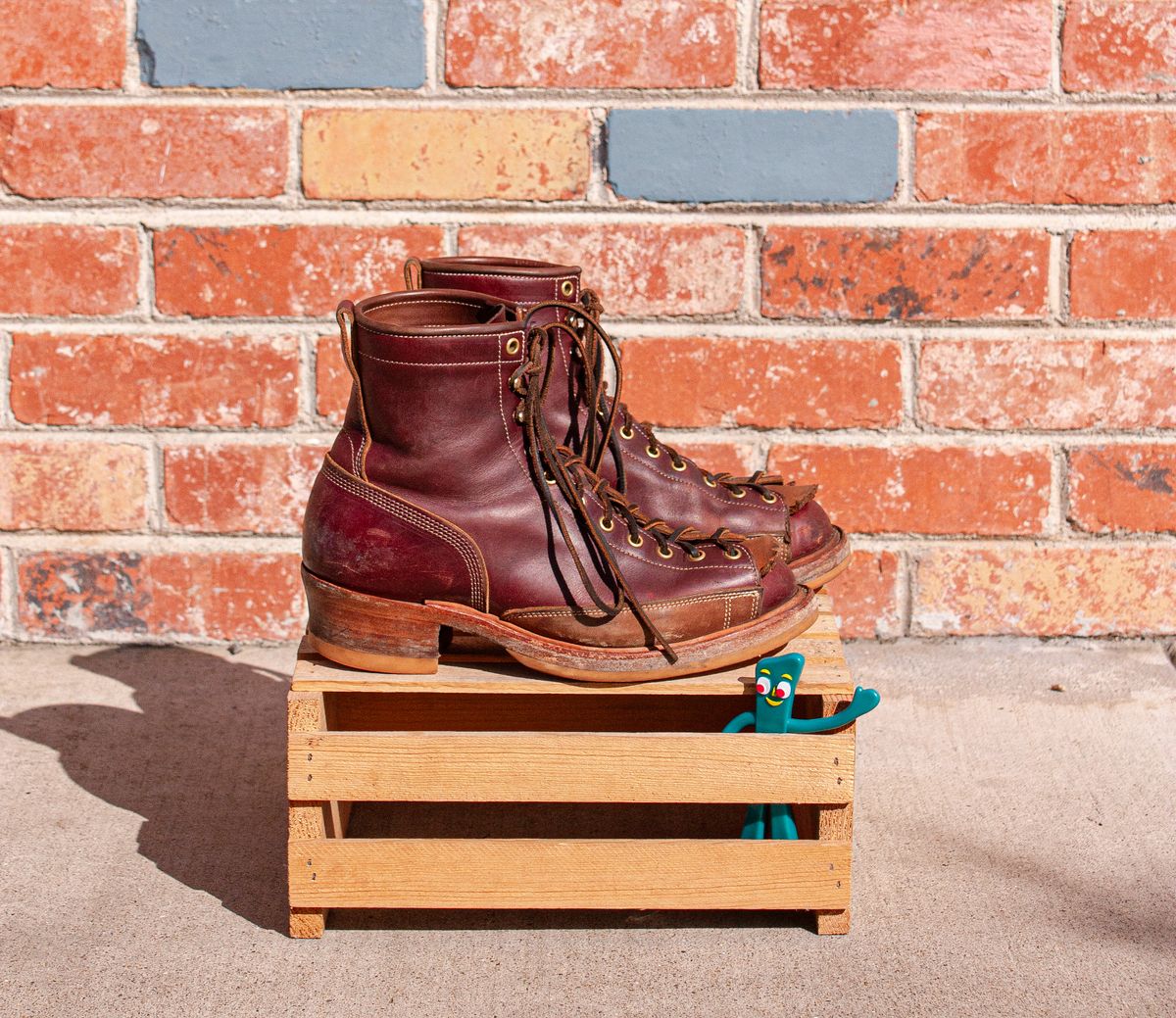 Photo by BootsetDaram on March 6, 2024 of the Role Club Lace To Toe A-2 Style in Horween Color 8 Chromexcel Horsehide & Unbuffed Horsehide.
