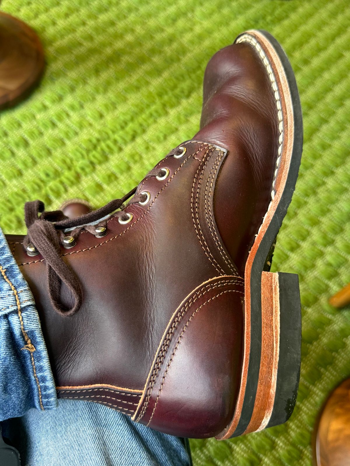 Photo by punkassjim on March 28, 2024 of the Nicks MTO in Wickett & Craig Burgundy Double Stuffed.