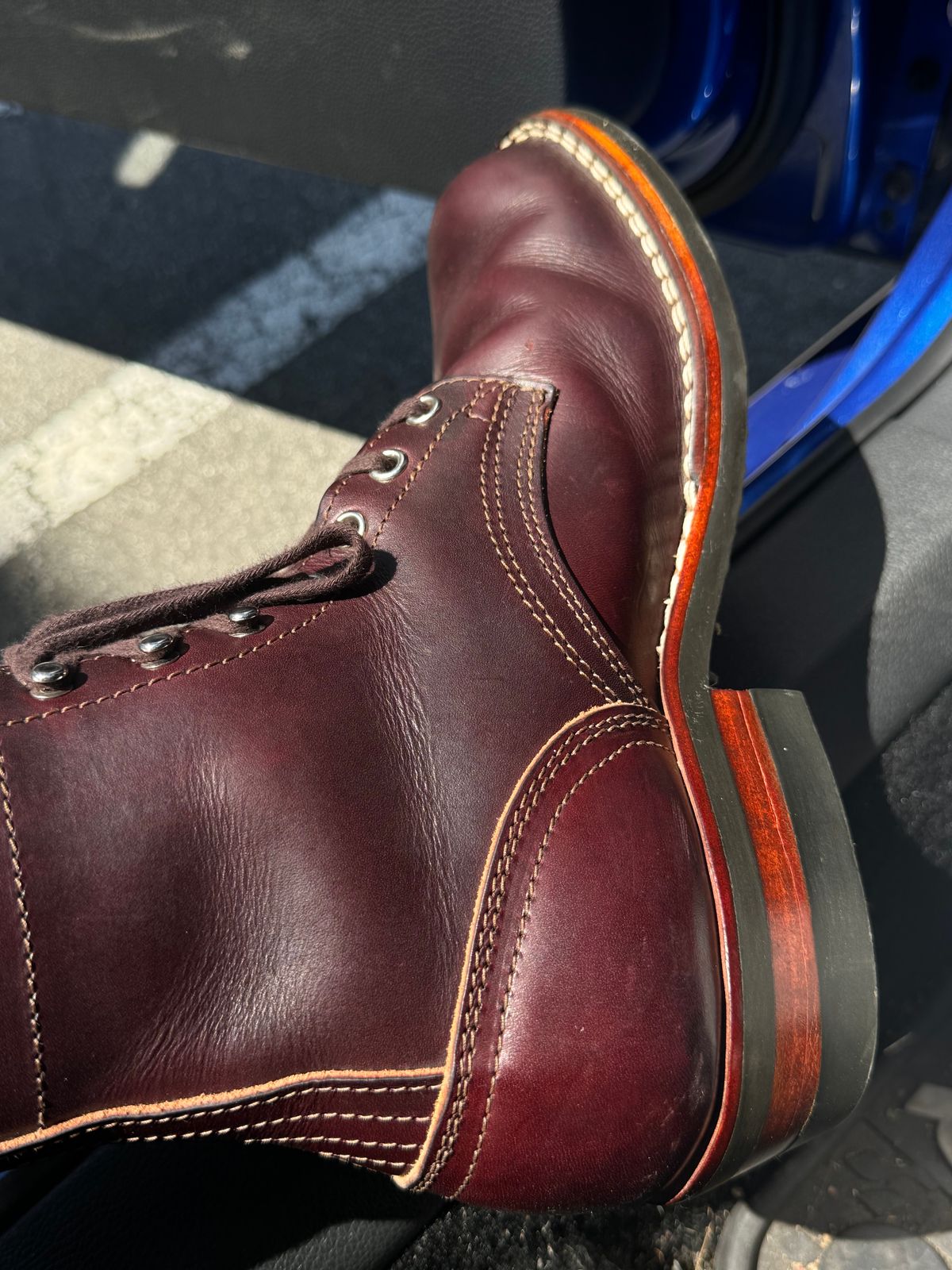 Photo by punkassjim on May 3, 2024 of the Nicks MTO in Wickett & Craig Burgundy Double Stuffed.