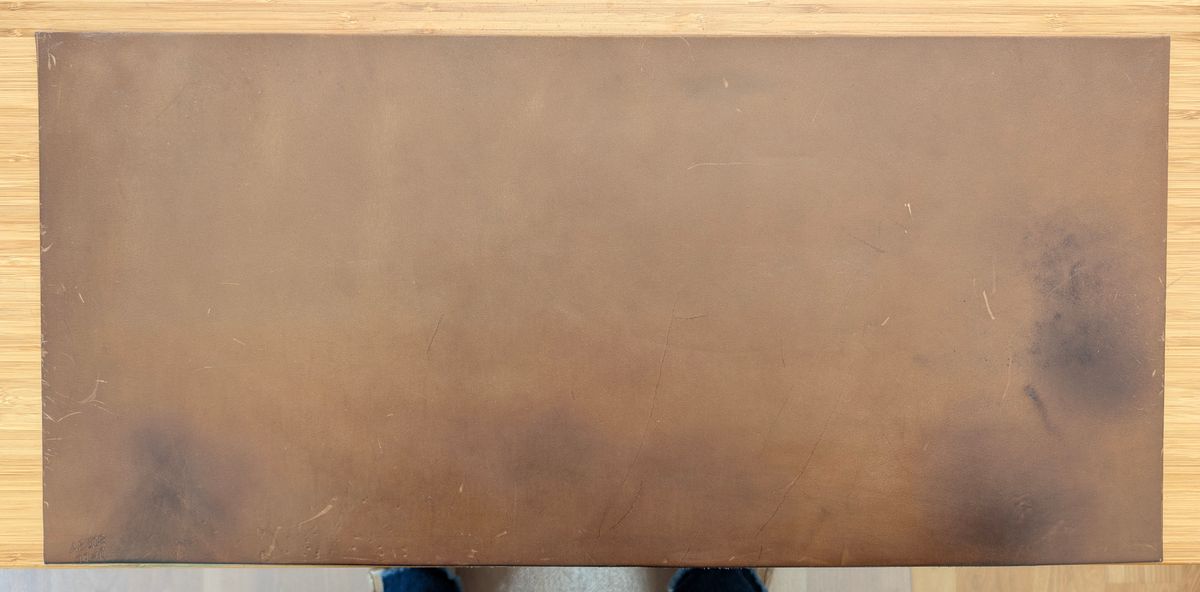 Photo by itsnotbriatall on March 2, 2026 of the Self-Made Deskpad in Horween Natural Chromexcel.