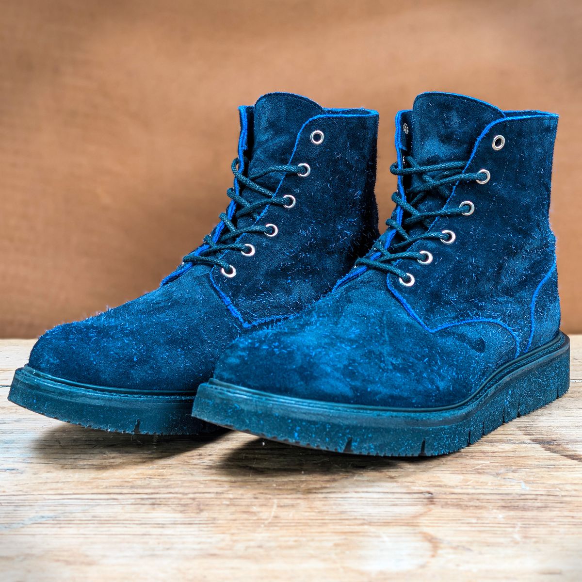 Photo by itsnotbriatall on December 5, 2025 of the Tricker's Black Ice Boot in C.F. Stead Ottoman Scuff Off Suede.