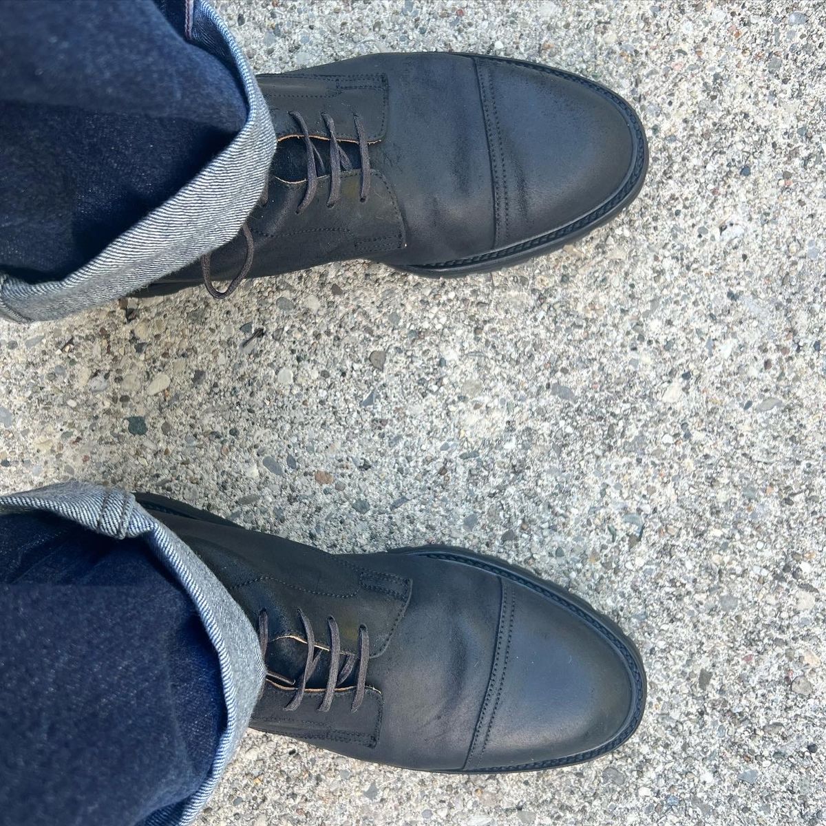 Photo by tayalejandro on October 8, 2022 of the Crockett & Jones Coniston in Black Roughout Suede.