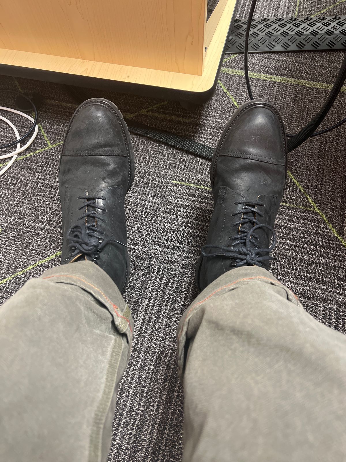 Photo by tayalejandro on November 3, 2022 of the Crockett & Jones Coniston in Black Roughout Suede.