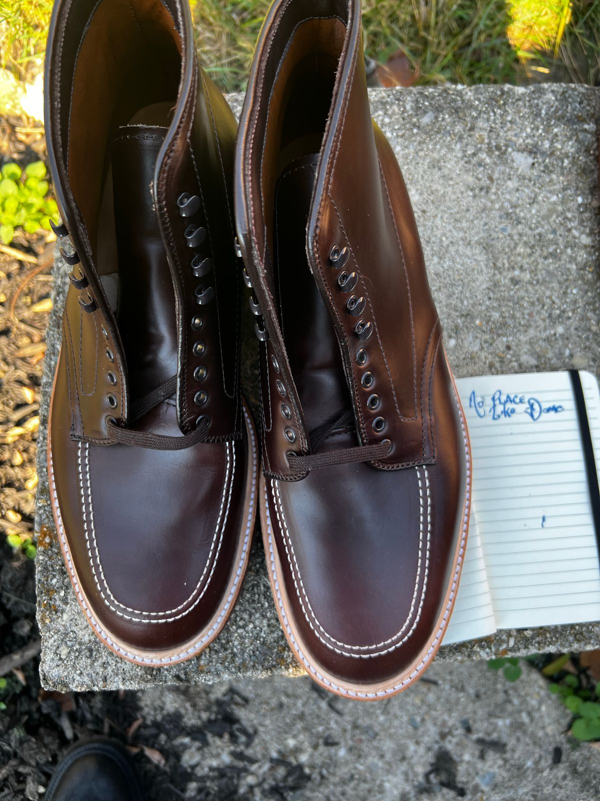 Photo by tayalejandro on November 4, 2022 of the Alden Indy Boot in Horween Brown Chromexcel.