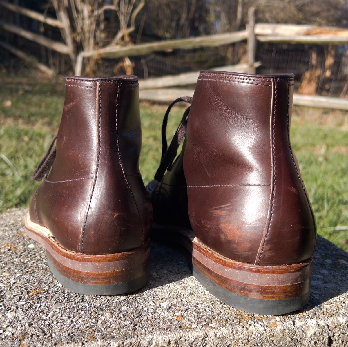Photo by tayalejandro on December 4, 2022 of the Alden Indy Boot in Horween Brown Chromexcel.