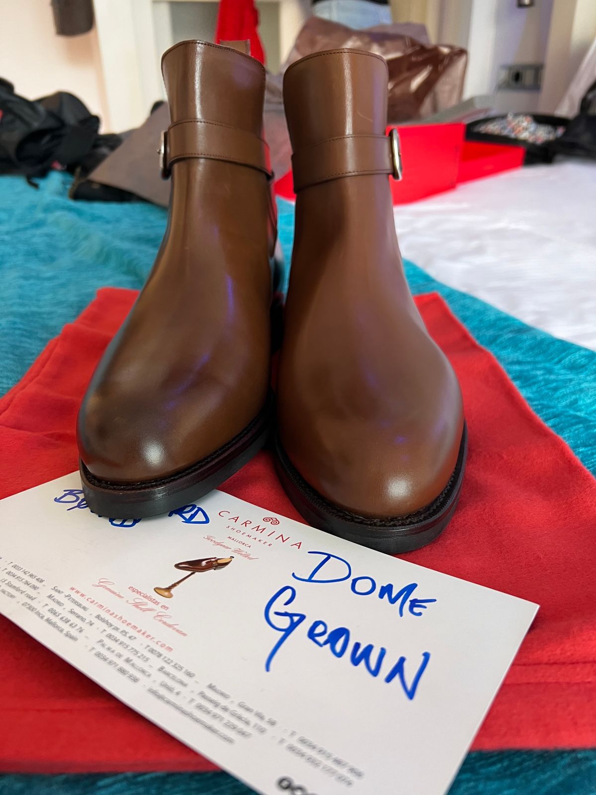 Photo by tayalejandro on November 4, 2023 of the Carmina Jodhpur Boots in Brown Vegano.