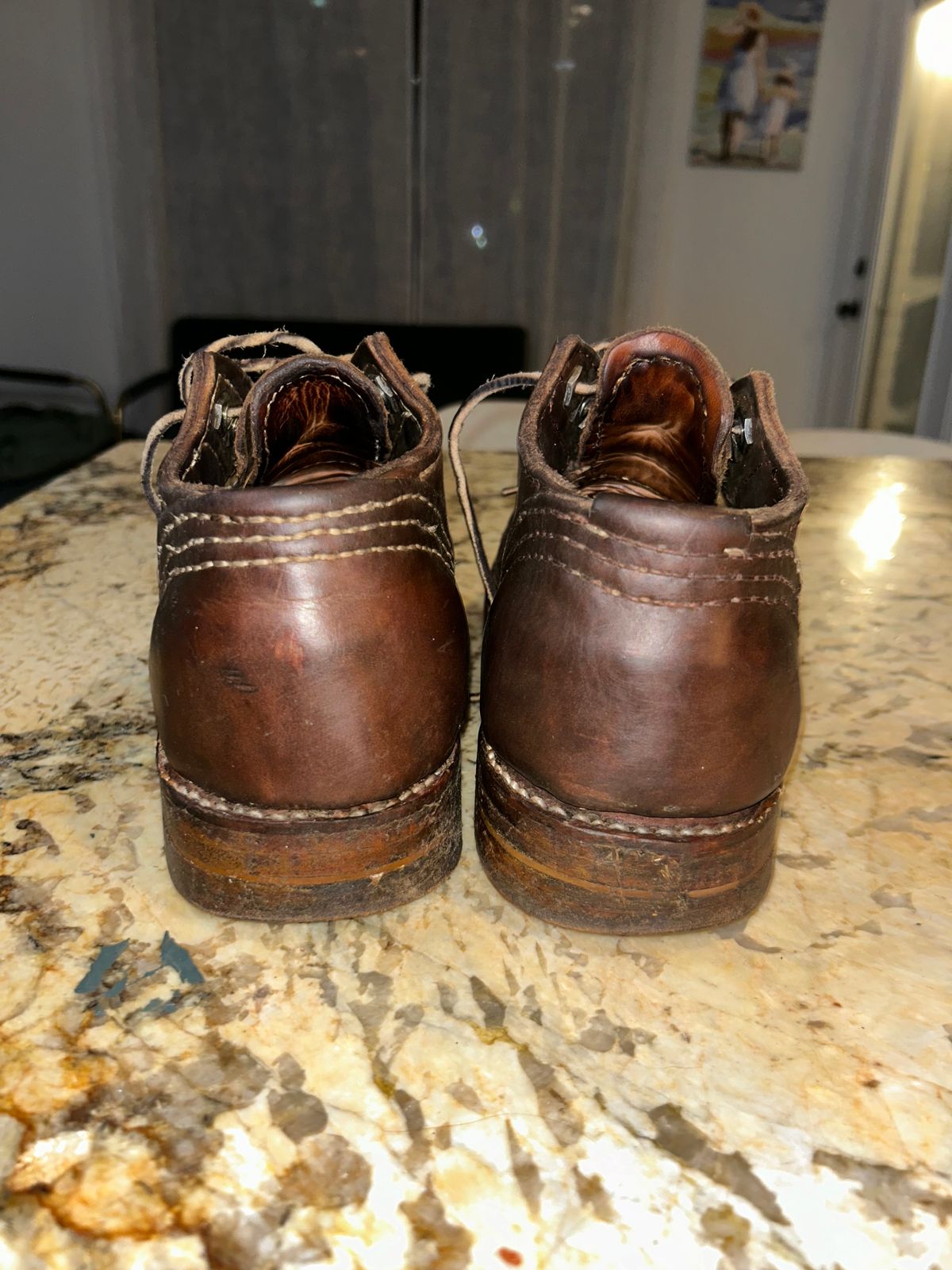 Photo by AdamGreenwell on November 3, 2024 of the 42 Original in 16 Ounce To 28 Ounce Leather On upper.