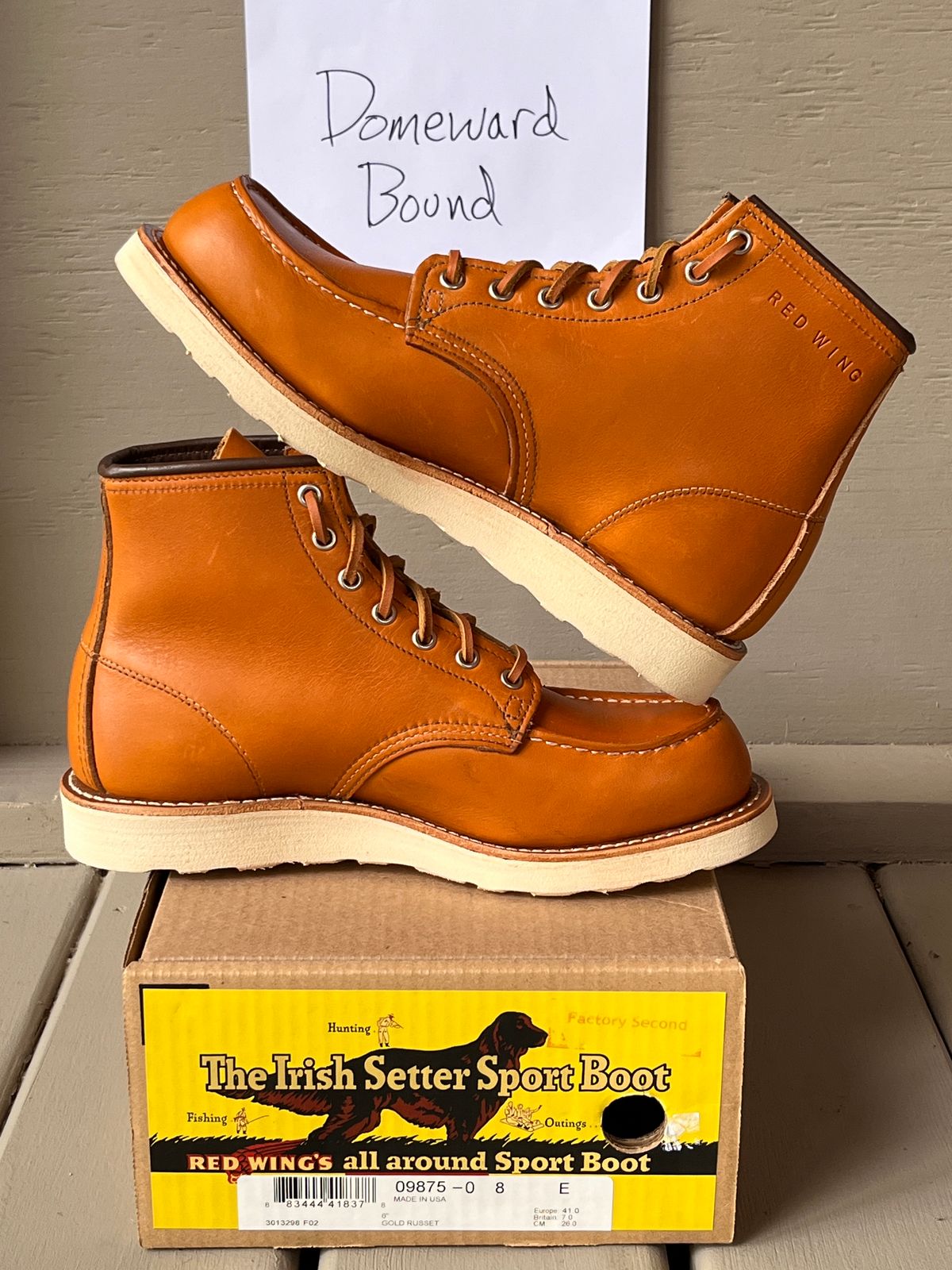 Photo by steverinde on October 7, 2023 of the Red Wing 6-Inch Classic Moc in S.B. Foot Sequoia Gold Russet.