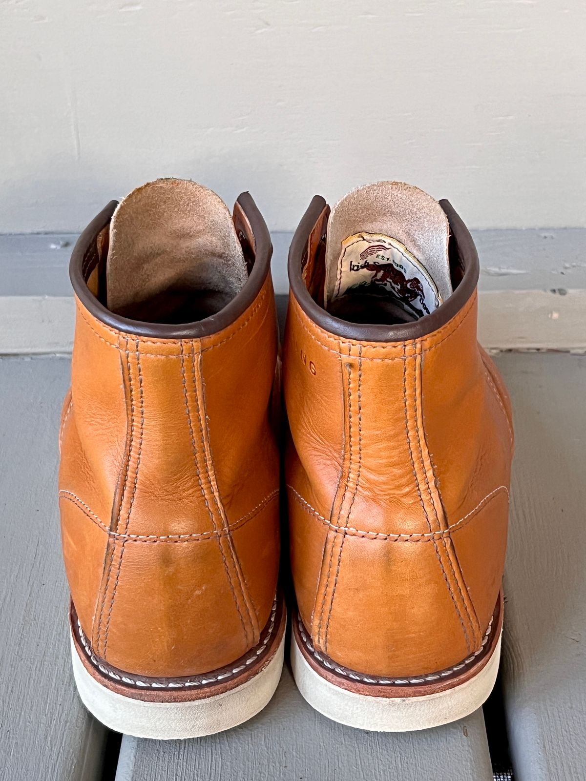 Photo by steverinde on November 3, 2023 of the Red Wing 6-Inch Classic Moc in S.B. Foot Sequoia Gold Russet.