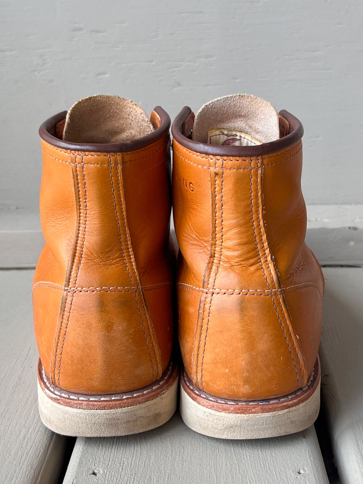 Photo by steverinde on December 6, 2023 of the Red Wing 6-Inch Classic Moc in S.B. Foot Sequoia Gold Russet.