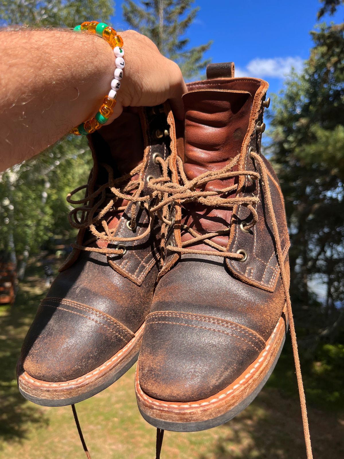 Photo by steverinde on July 6, 2023 of the Truman Service Boot in Horween Java Waxed Flesh.