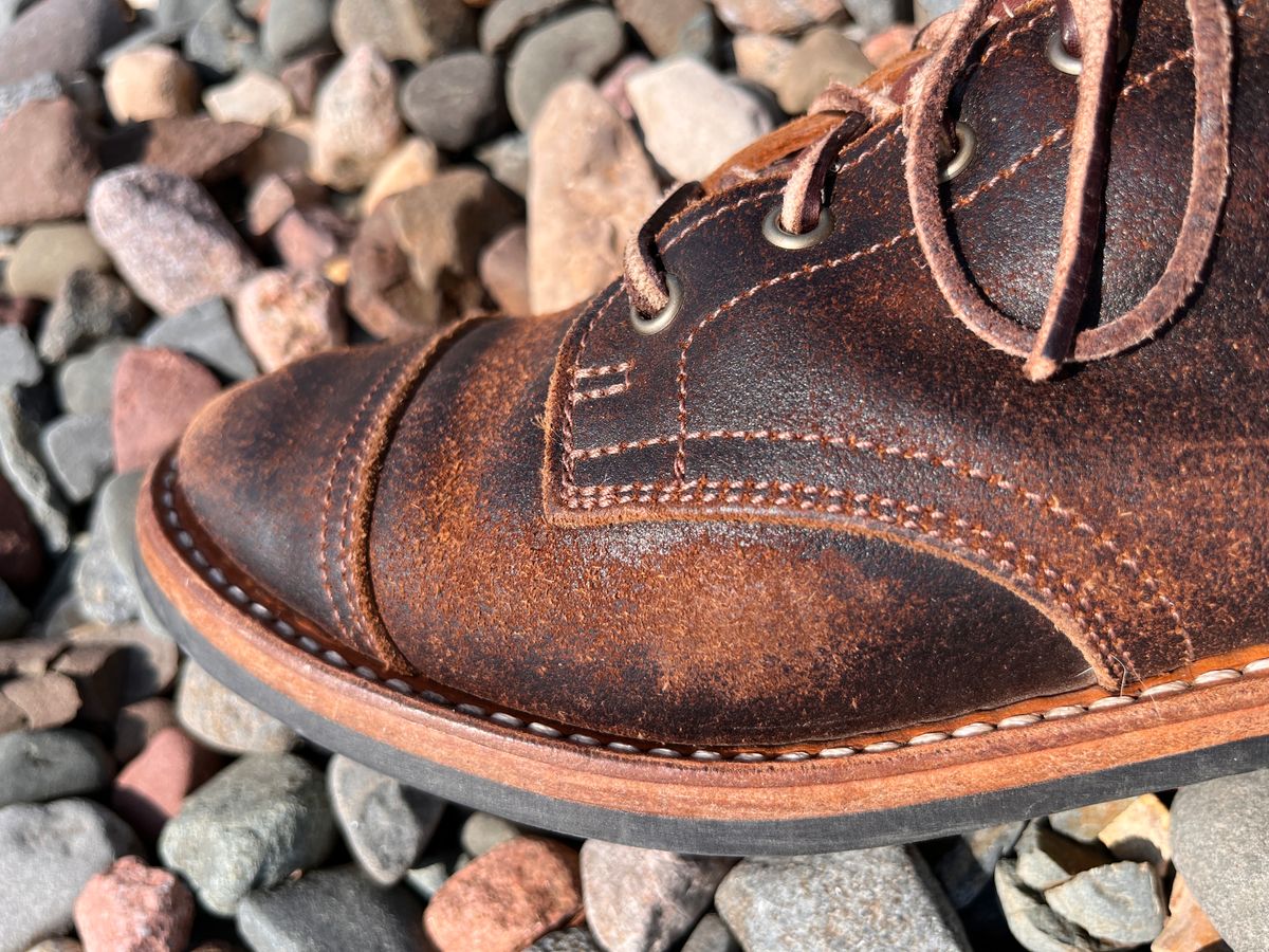 Photo by steverinde on September 8, 2023 of the Truman Service Boot in Horween Java Waxed Flesh.