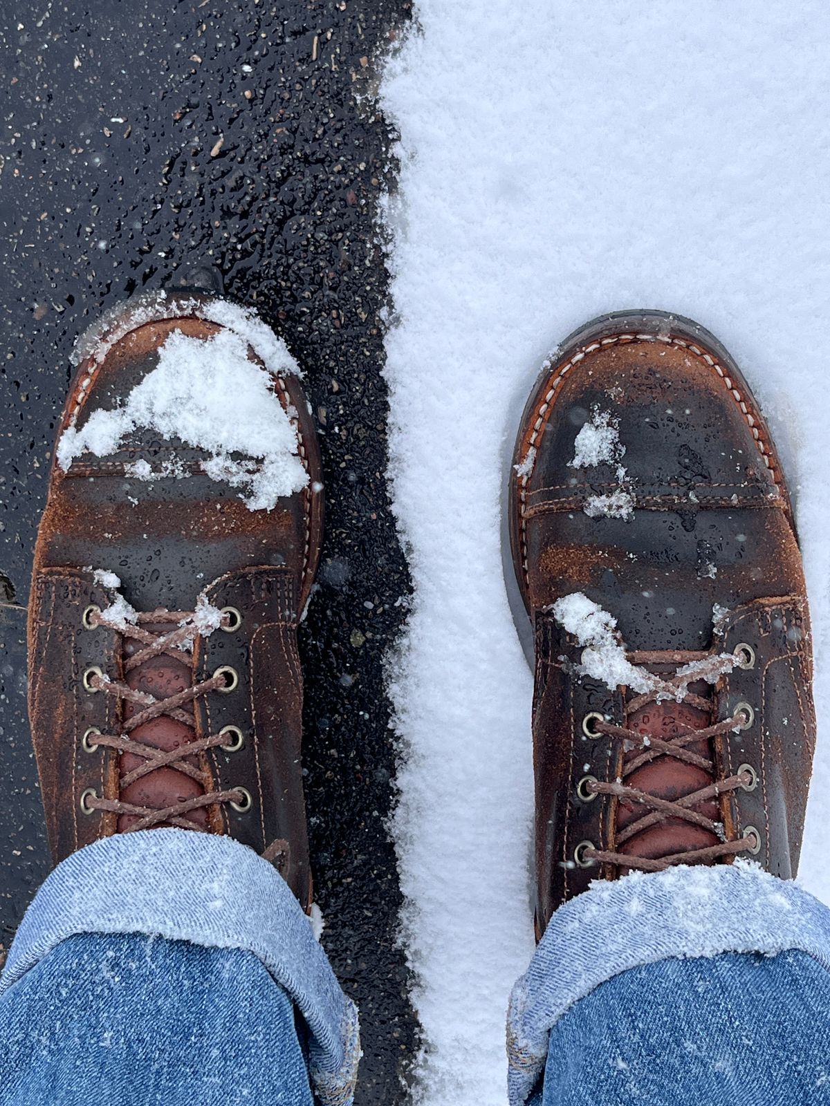 Photo by steverinde on March 24, 2024 of the Truman Service Boot in Horween Java Waxed Flesh.