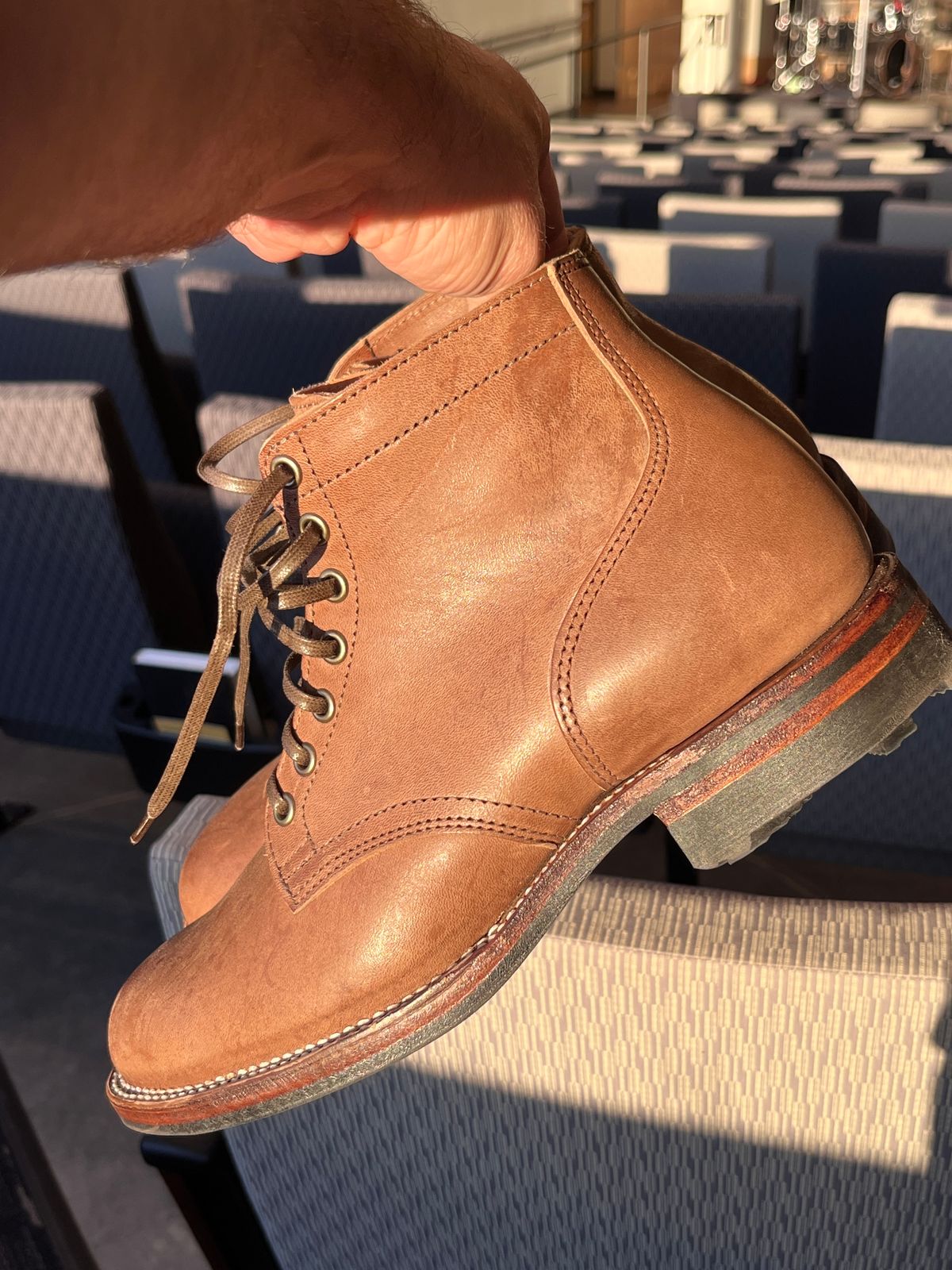 Photo by steverinde on November 21, 2023 of the Viberg Service Boot in Maryam Toscanello Horsebutt.