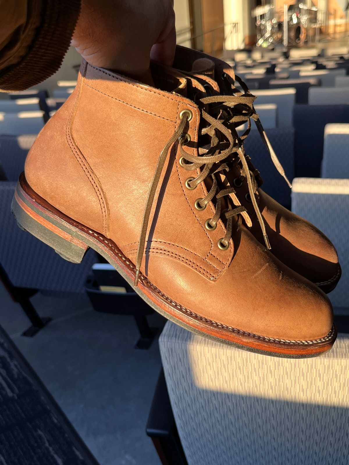 Photo by steverinde on November 21, 2023 of the Viberg Service Boot in Maryam Toscanello Horsebutt.