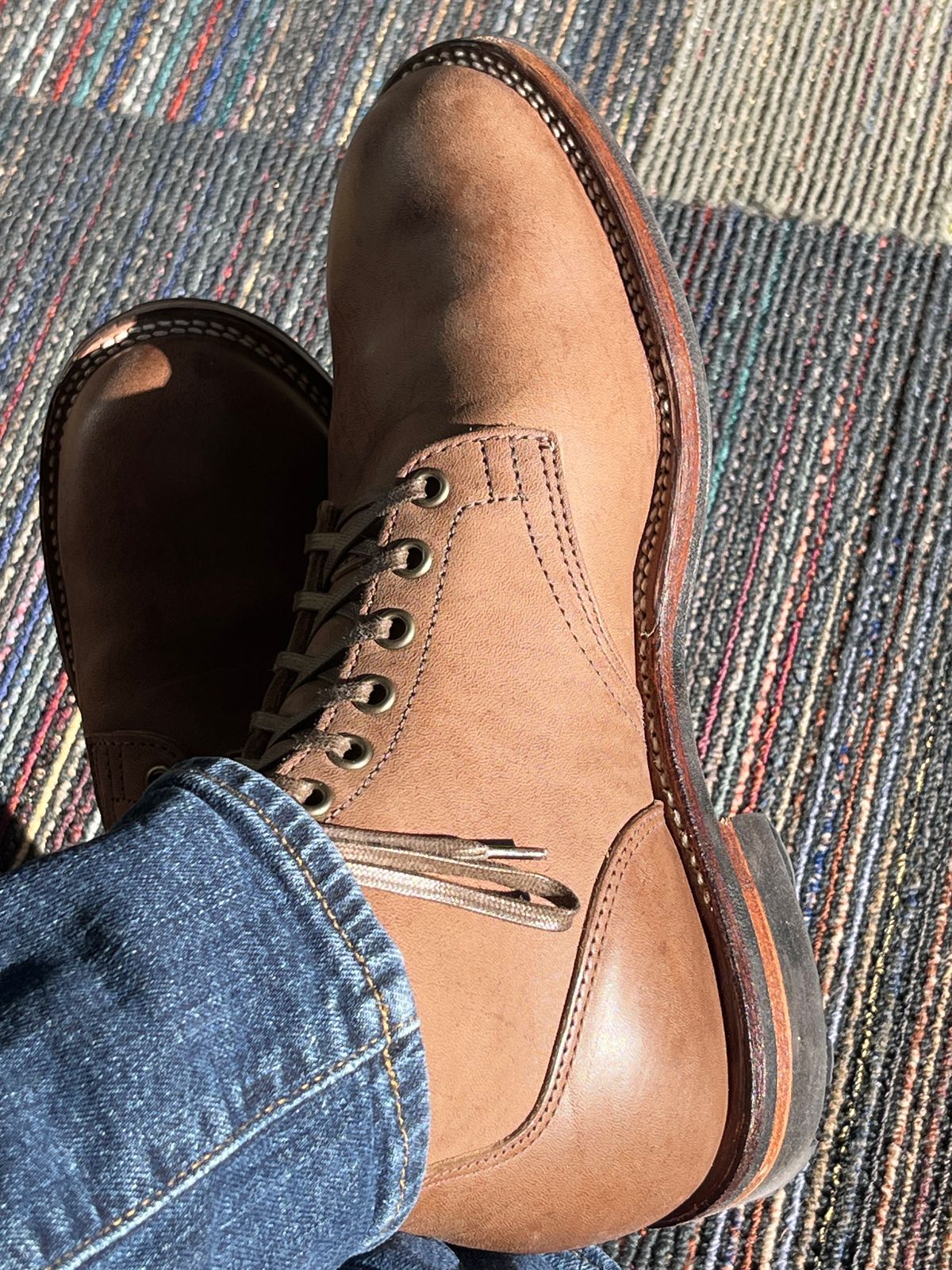 Photo by steverinde on November 30, 2023 of the Viberg Service Boot in Maryam Toscanello Horsebutt.