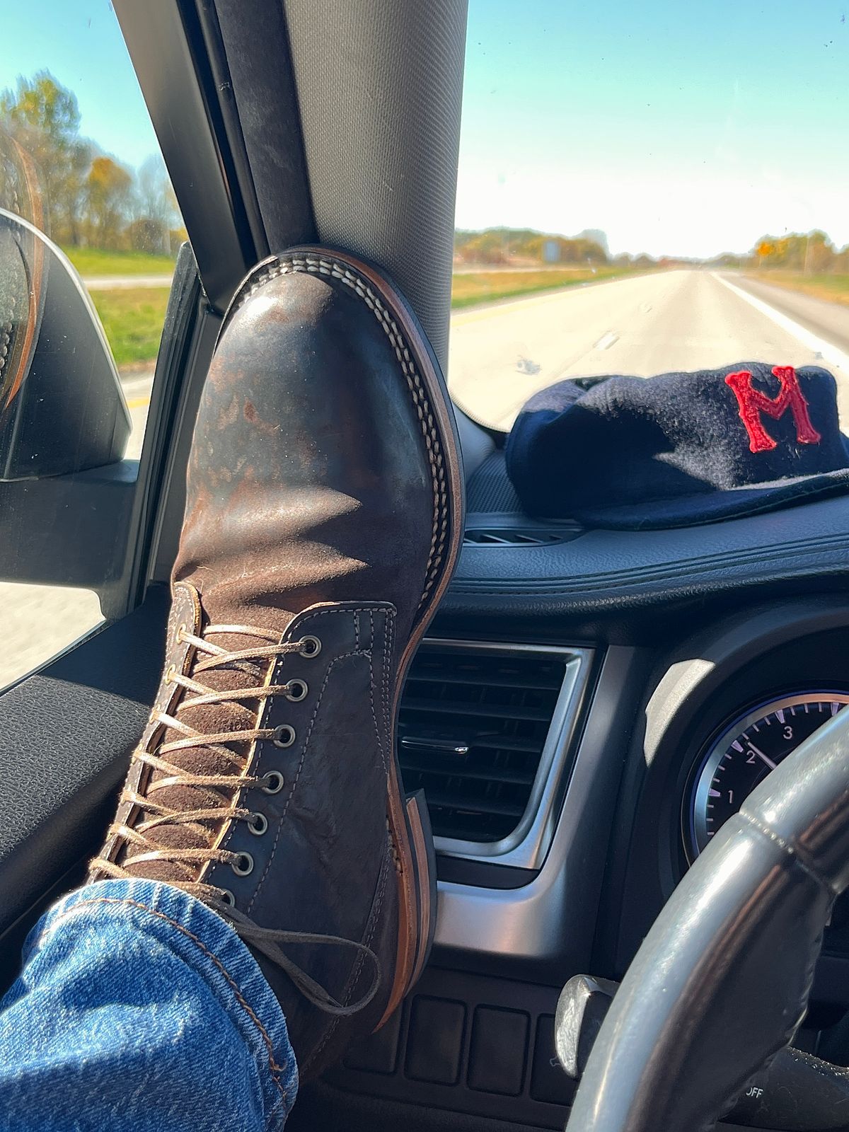 Photo by steverinde on October 20, 2025 of the Viberg Service Boot in Maryam Brown Split Horsebutt.