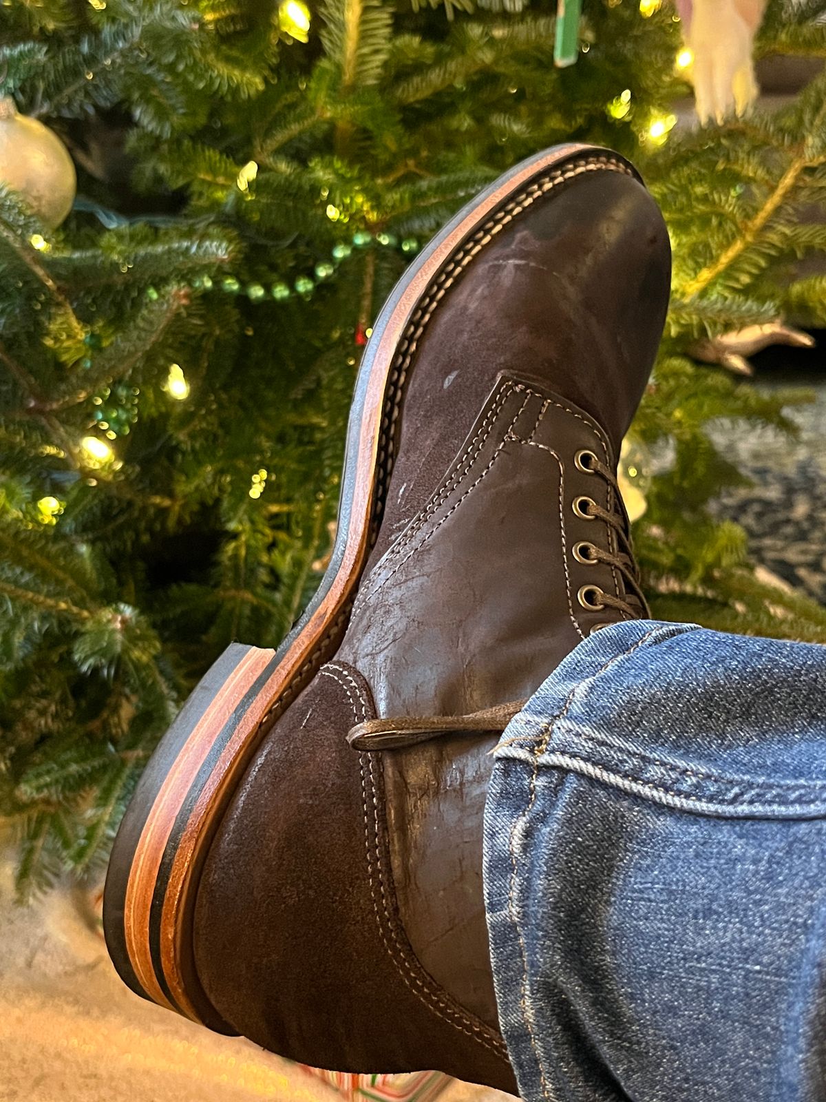 Photo by steverinde on December 24, 2025 of the Viberg Service Boot in Maryam Brown Split Horsebutt.