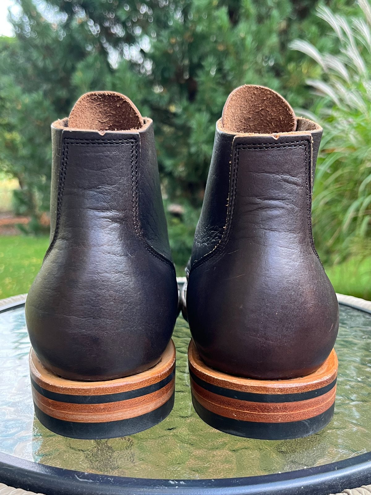 Photo by steverinde on October 1, 2025 of the Viberg Service Boot PCT in Horween Natural Bison.