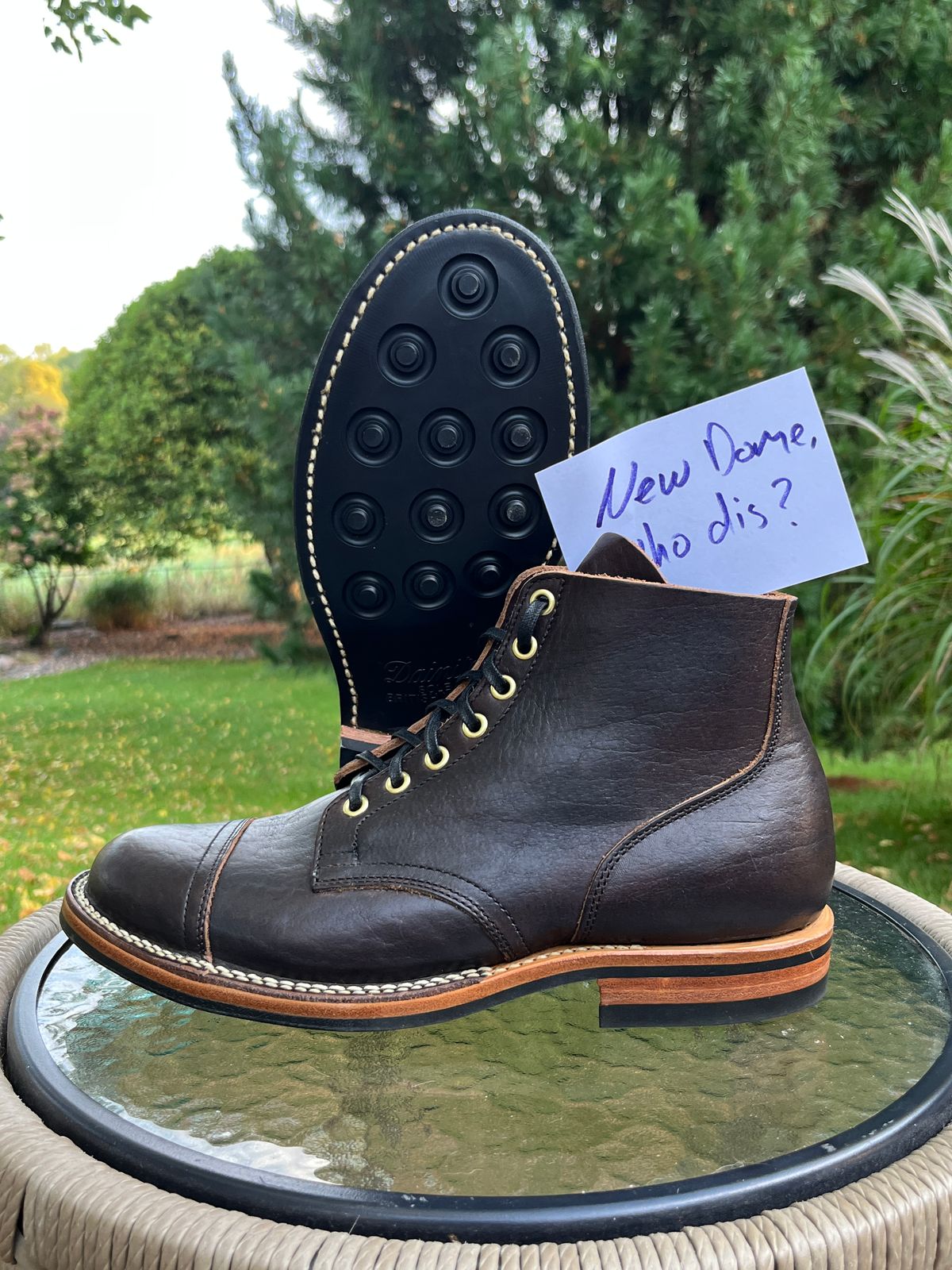 Photo by steverinde on October 1, 2025 of the Viberg Service Boot PCT in Horween Natural Bison.