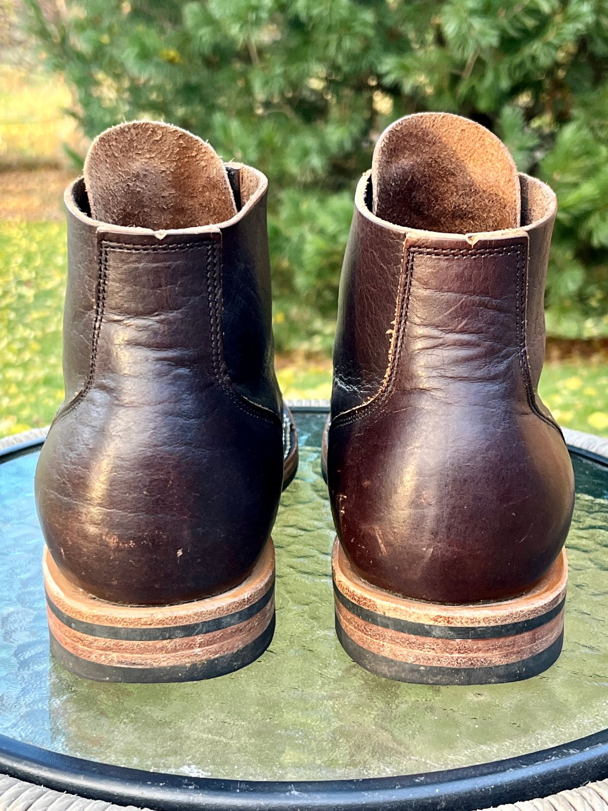 Photo by steverinde on November 3, 2025 of the Viberg Service Boot PCT in Horween Natural Bison.