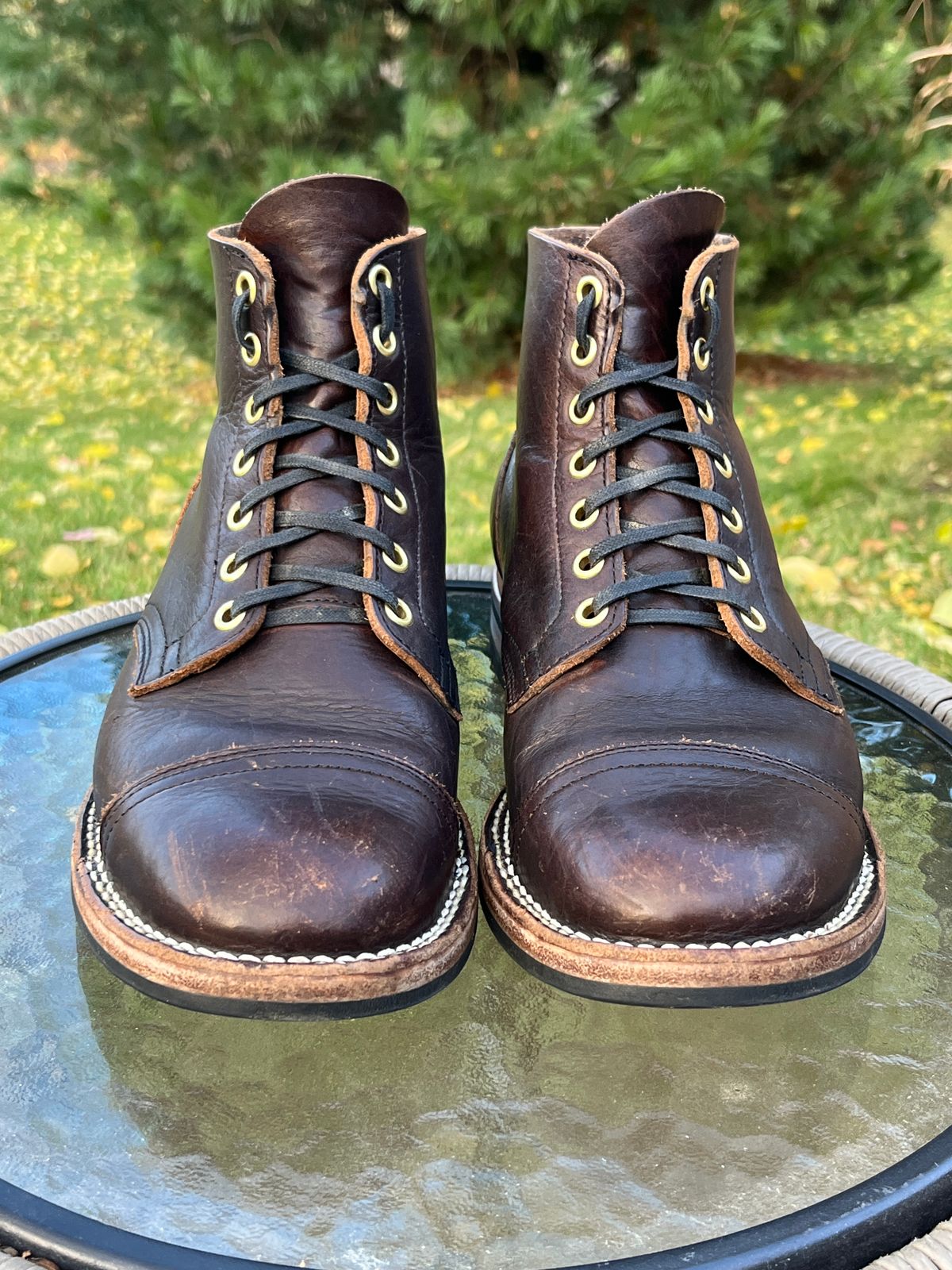 Photo by steverinde on November 3, 2025 of the Viberg Service Boot PCT in Horween Natural Bison.