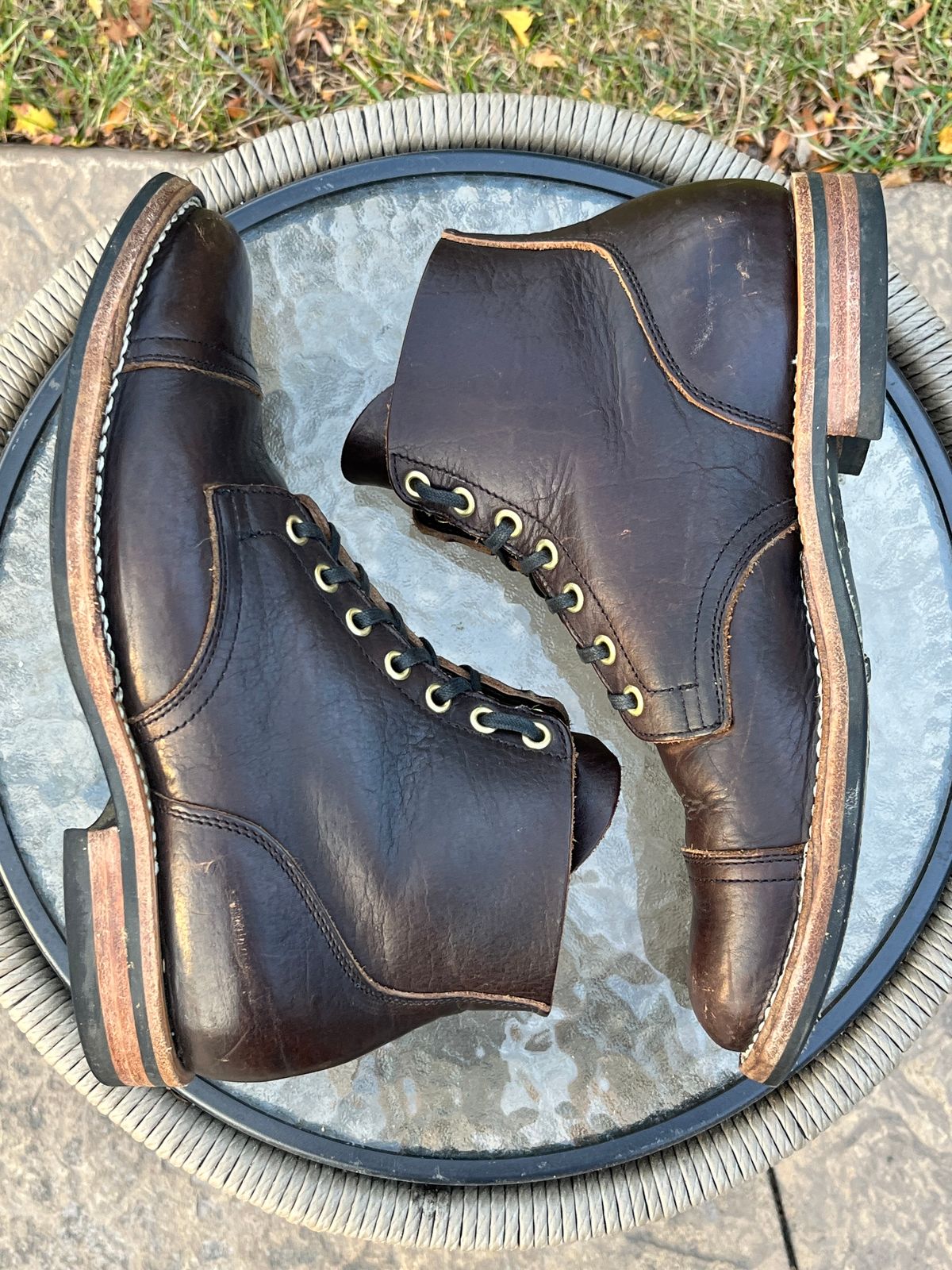 Photo by steverinde on November 3, 2025 of the Viberg Service Boot PCT in Horween Natural Bison.