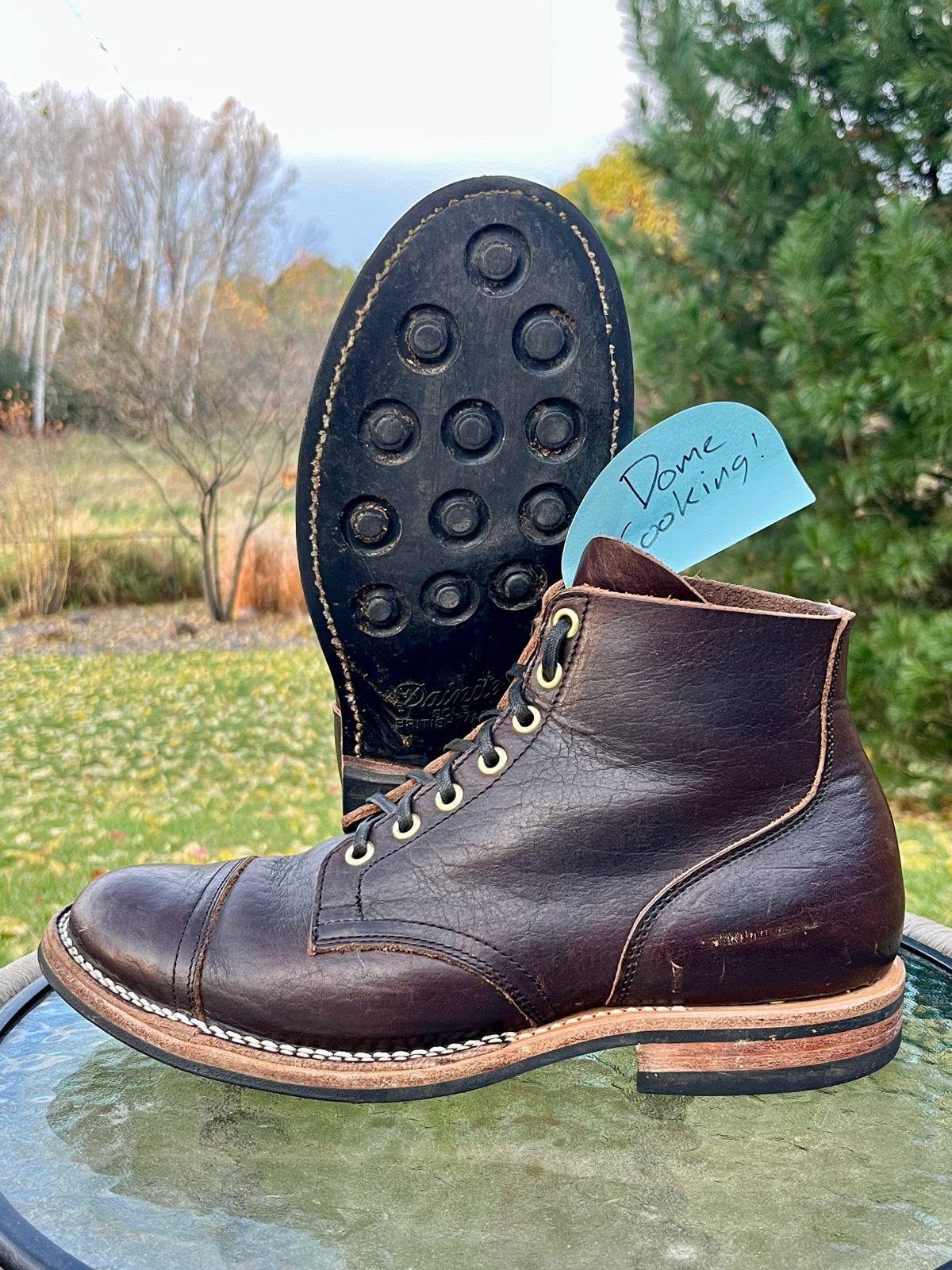 Photo by steverinde on November 3, 2025 of the Viberg Service Boot PCT in Horween Natural Bison.