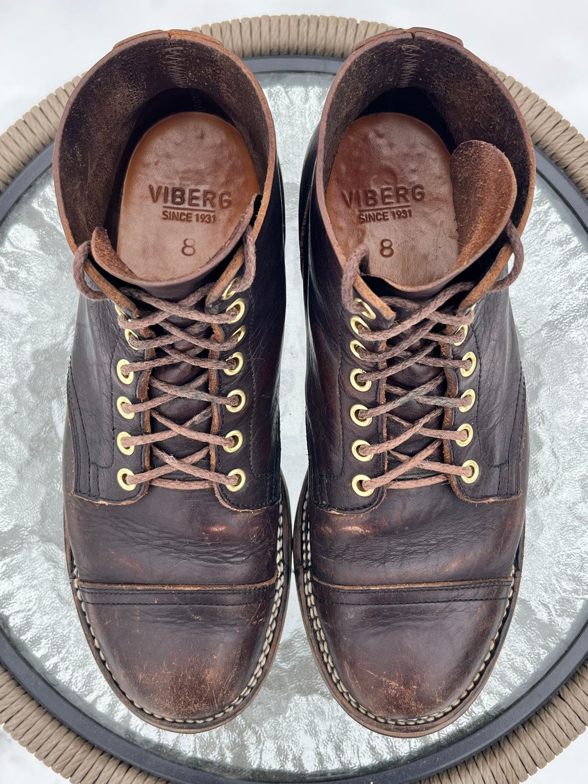 Photo by steverinde on February 5, 2026 of the Viberg Service Boot PCT in Horween Natural Bison.