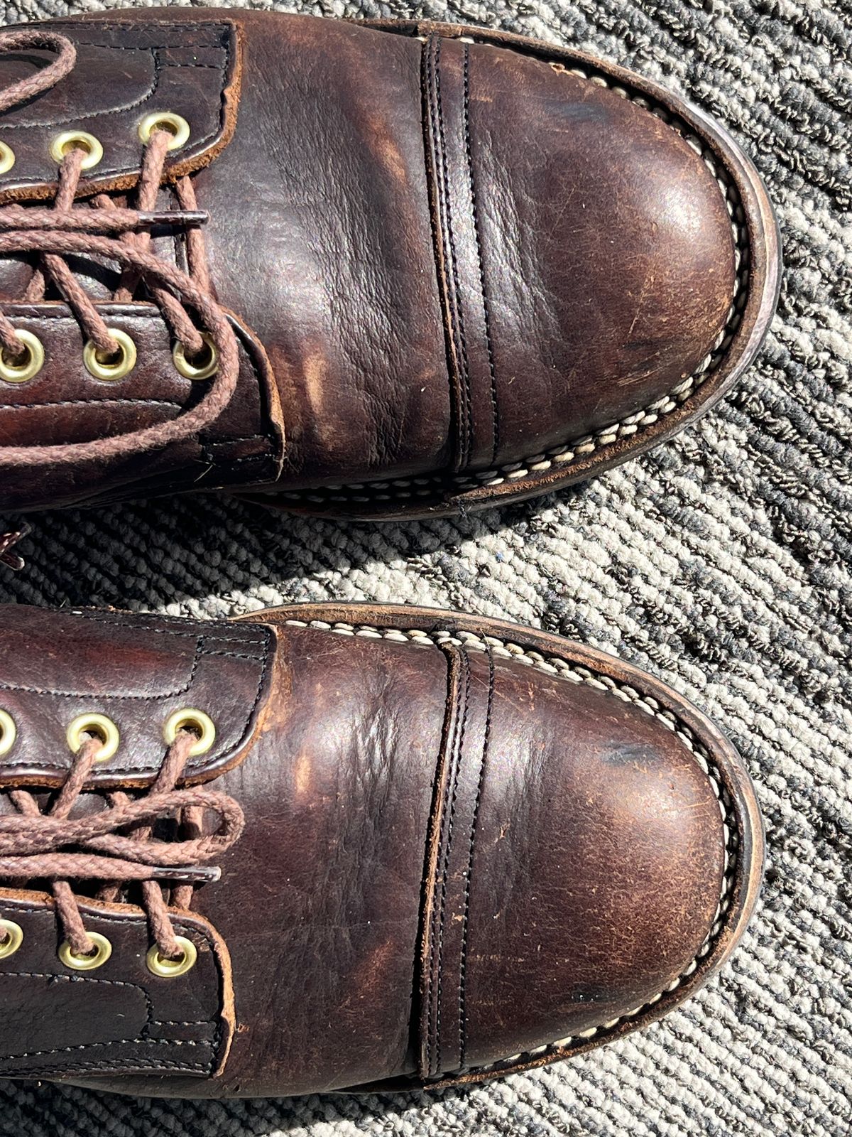 Photo by steverinde on February 27, 2026 of the Viberg Service Boot PCT in Horween Natural Bison.