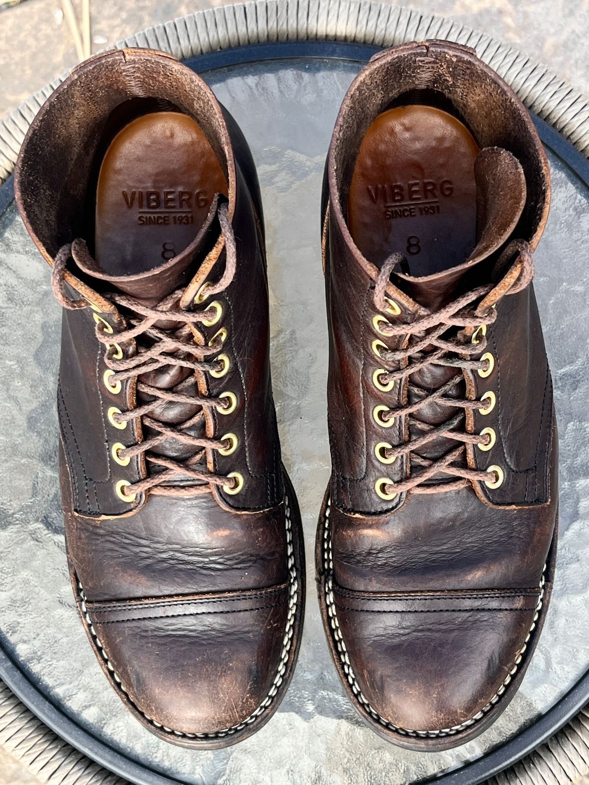 Photo by steverinde on March 2, 2026 of the Viberg Service Boot PCT in Horween Natural Bison.