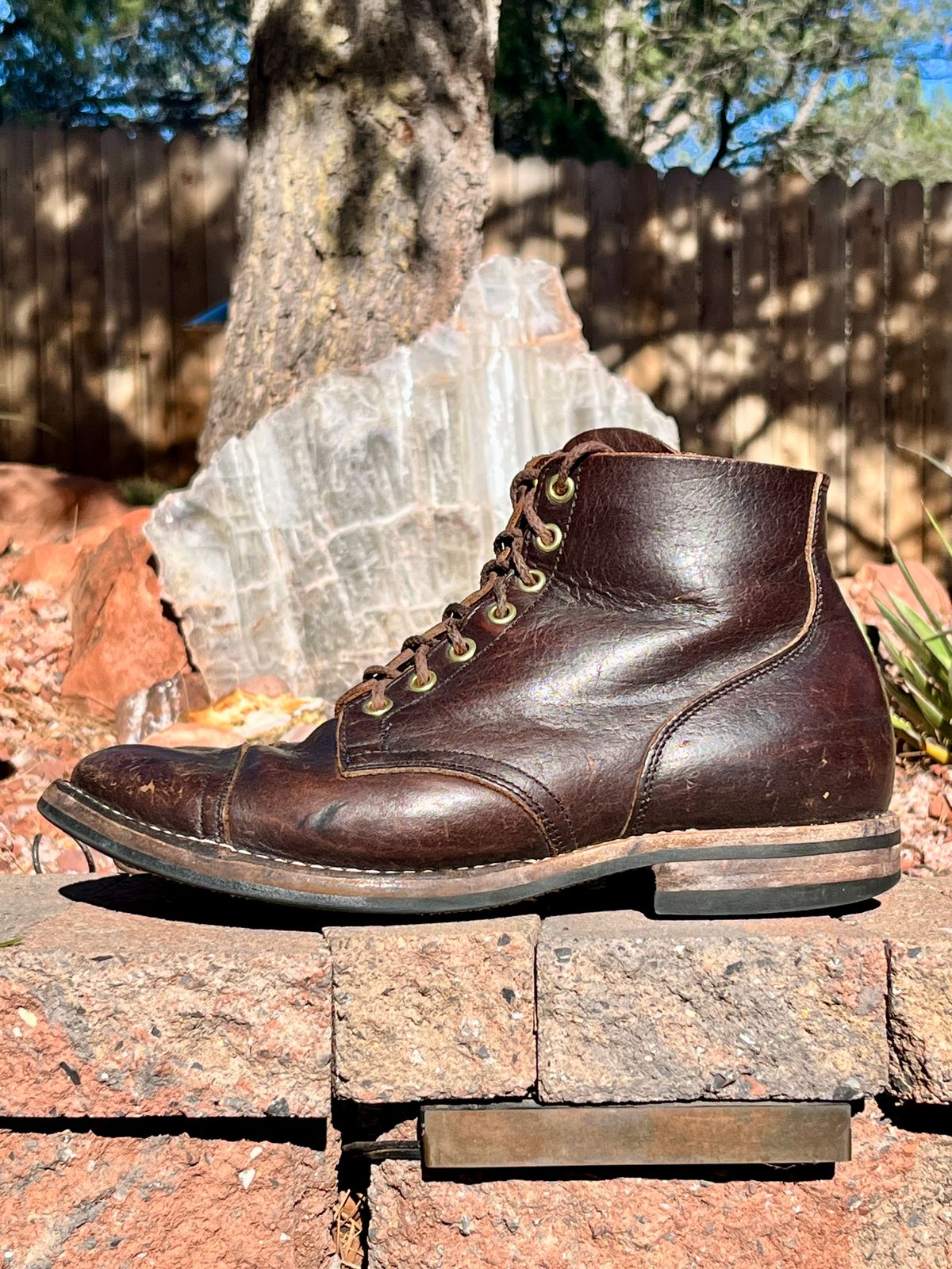 Photo by steverinde on April 5, 2026 of the Viberg Service Boot PCT in Horween Natural Bison.