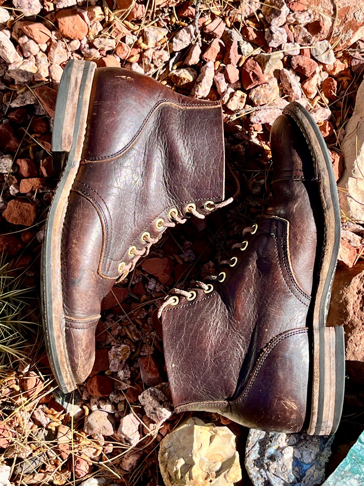 Photo by steverinde on April 5, 2026 of the Viberg Service Boot PCT in Horween Natural Bison.