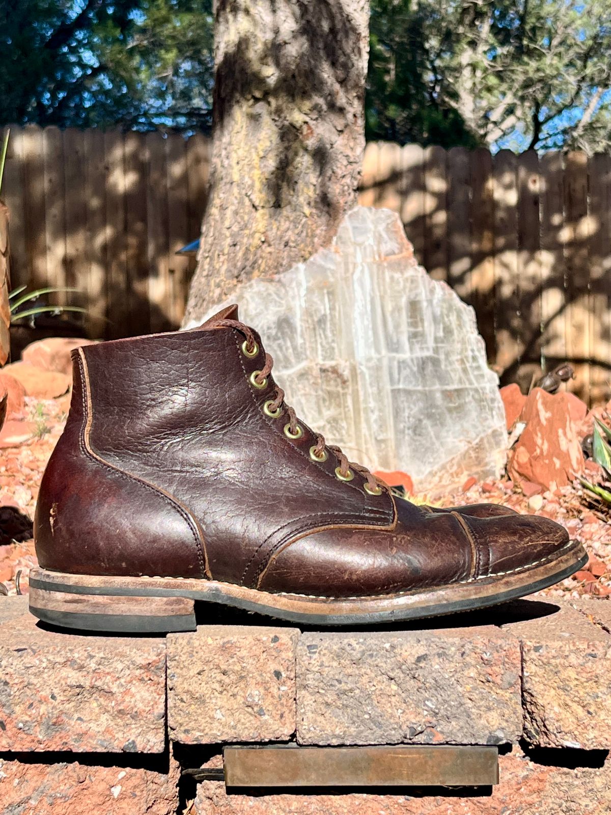 Photo by steverinde on April 5, 2026 of the Viberg Service Boot PCT in Horween Natural Bison.