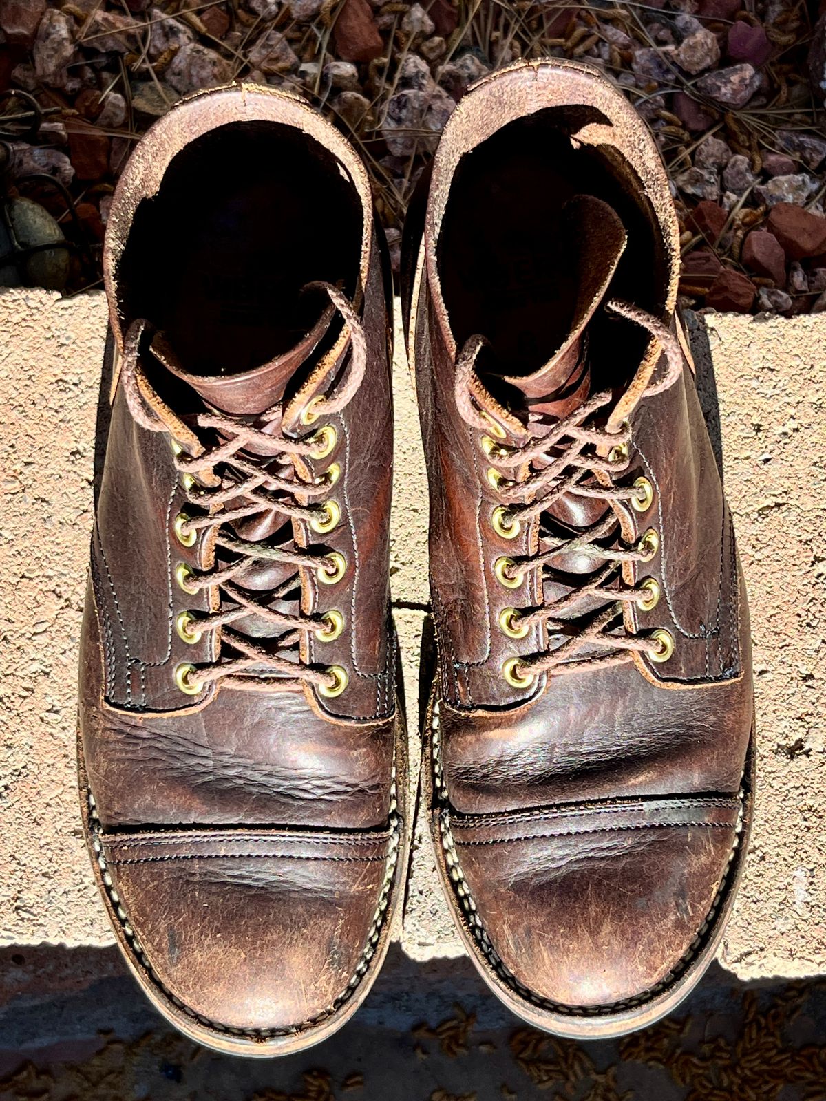 Photo by steverinde on April 5, 2026 of the Viberg Service Boot PCT in Horween Natural Bison.