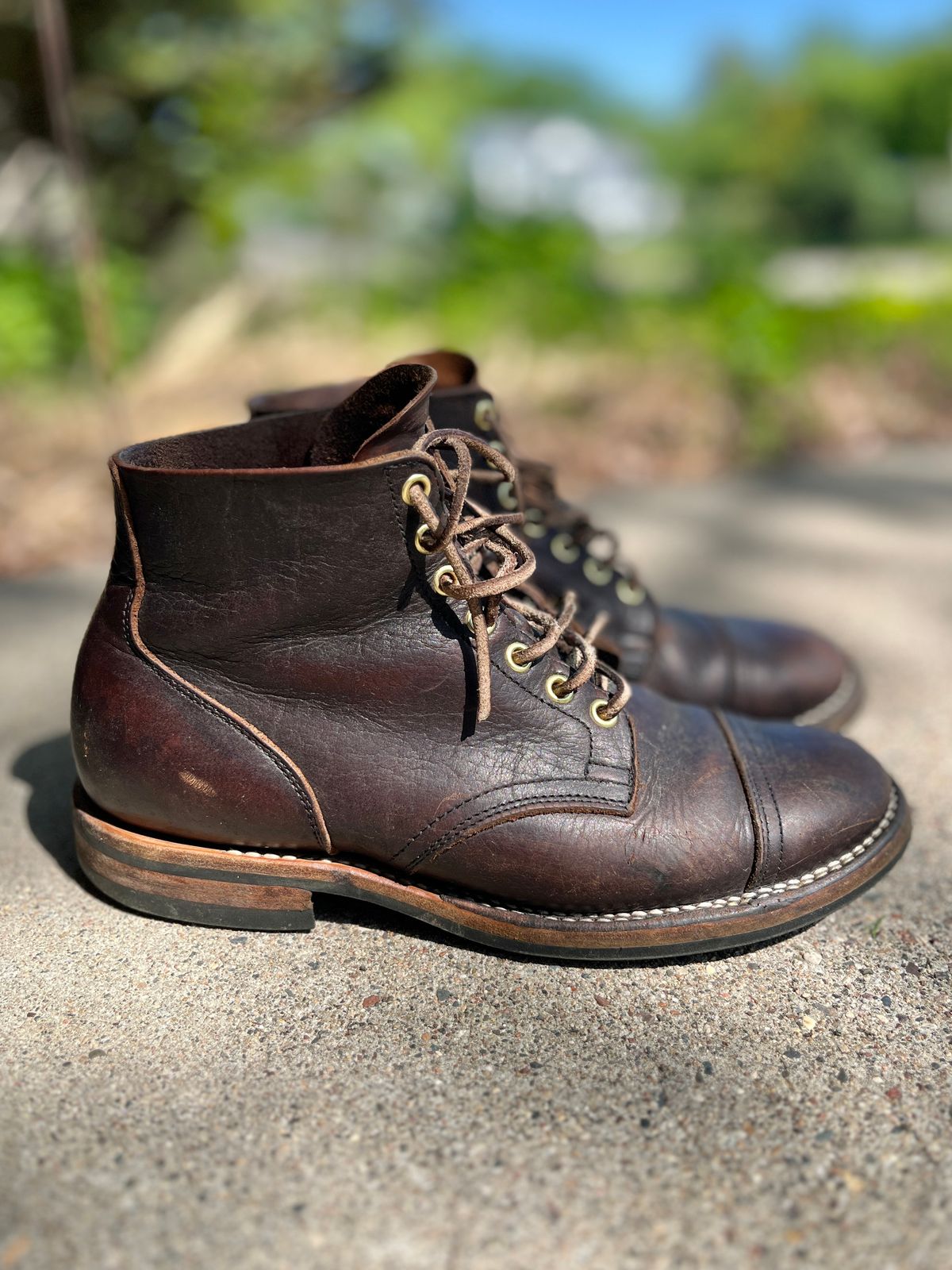 Photo by steverinde on May 18, 2026 of the Viberg Service Boot PCT in Horween Natural Bison.